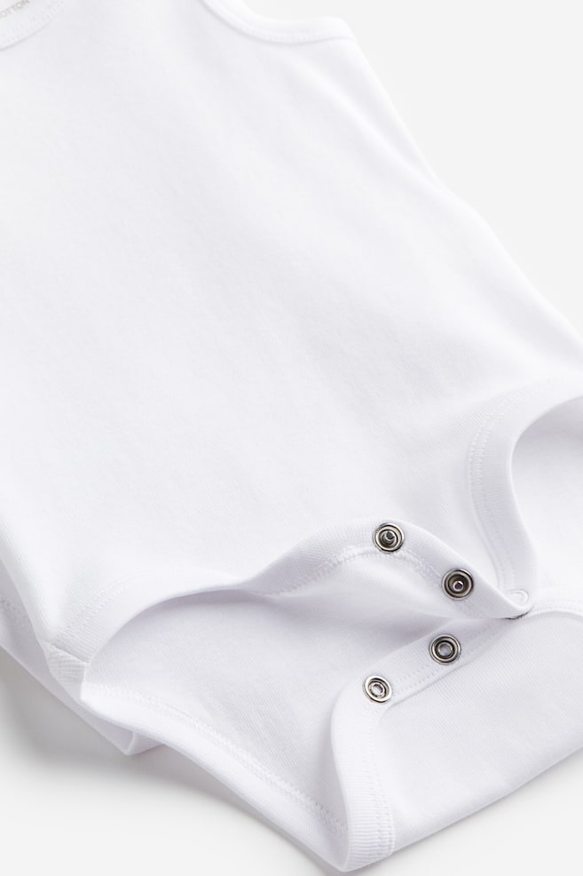 3-pack cotton bodysuits - White/White - 2