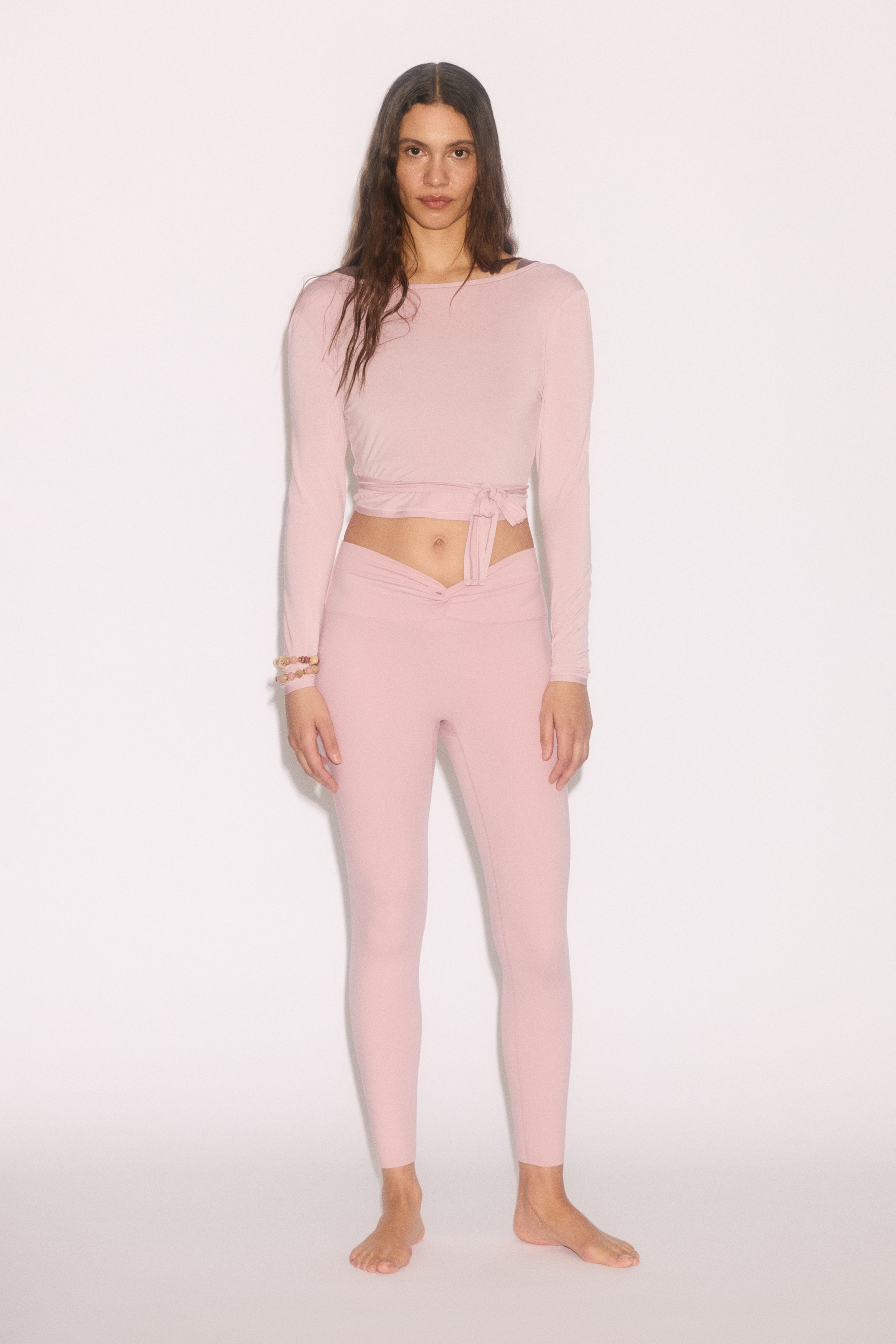 Leggings sportivi con SoftMove™ - Rosa fard medio/Tartufo chiaro/Nero