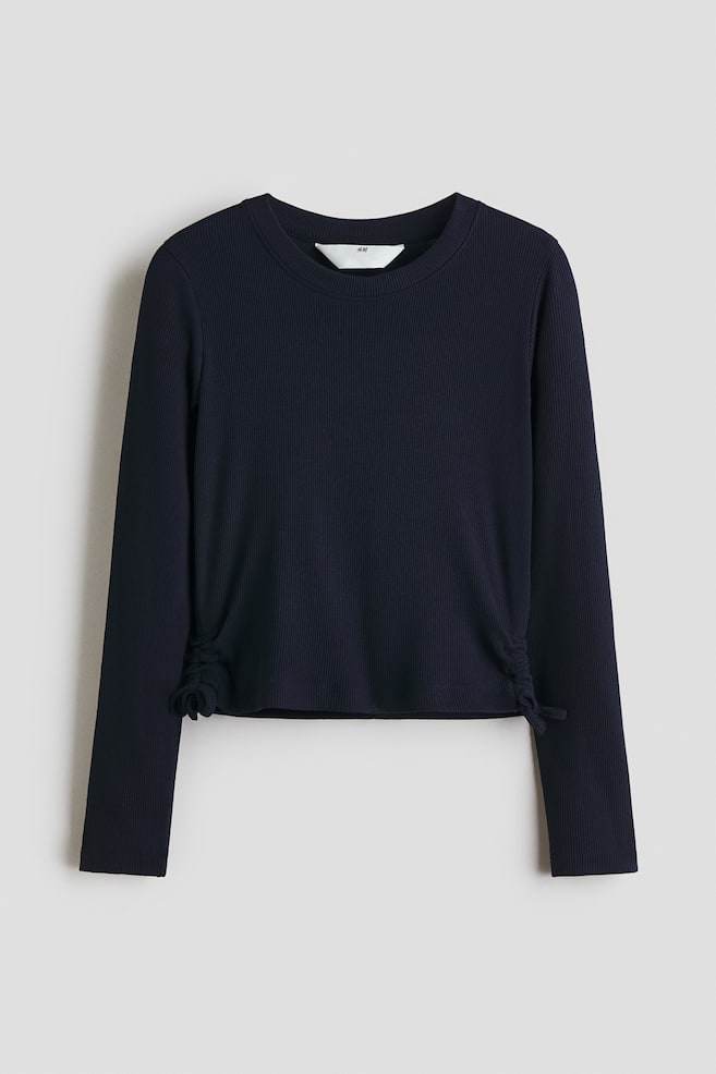 Top en coton côtelé - Bleu marine/Crème/Rose ancien clair/rayé/Rose ancien clair/fleuri - 1