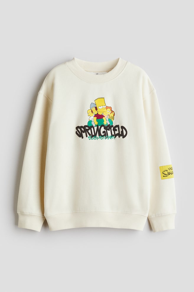 Sweat loose imprimé - Crème/Les Simpson/Beige clair/Les Simpson - 1