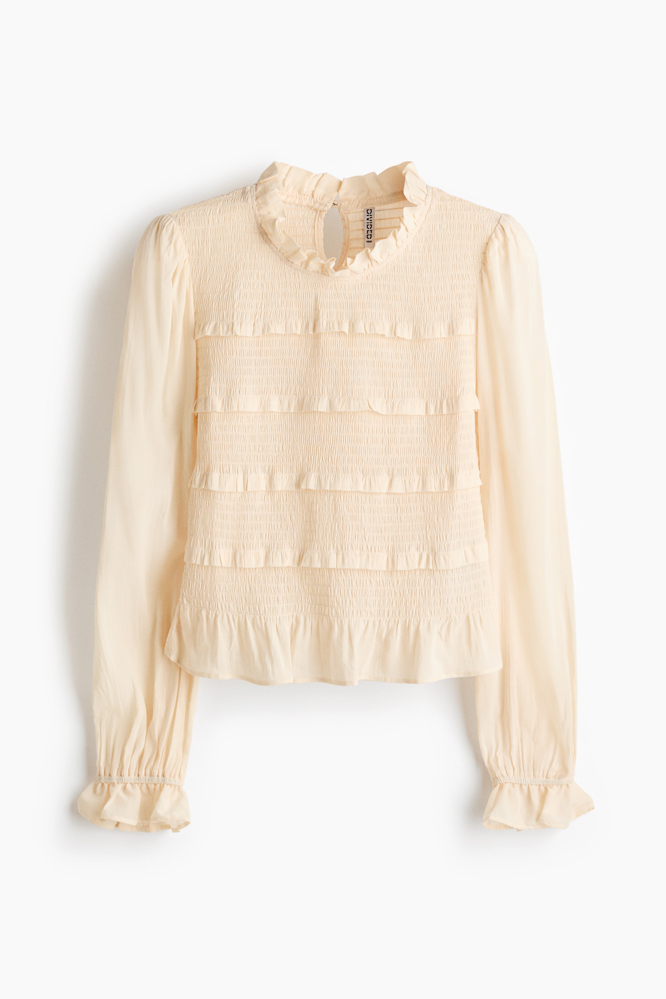 Visualizza immagine più grande: Top con corpetto a smock - Beige chiaro - DONNA | H&M IT 1