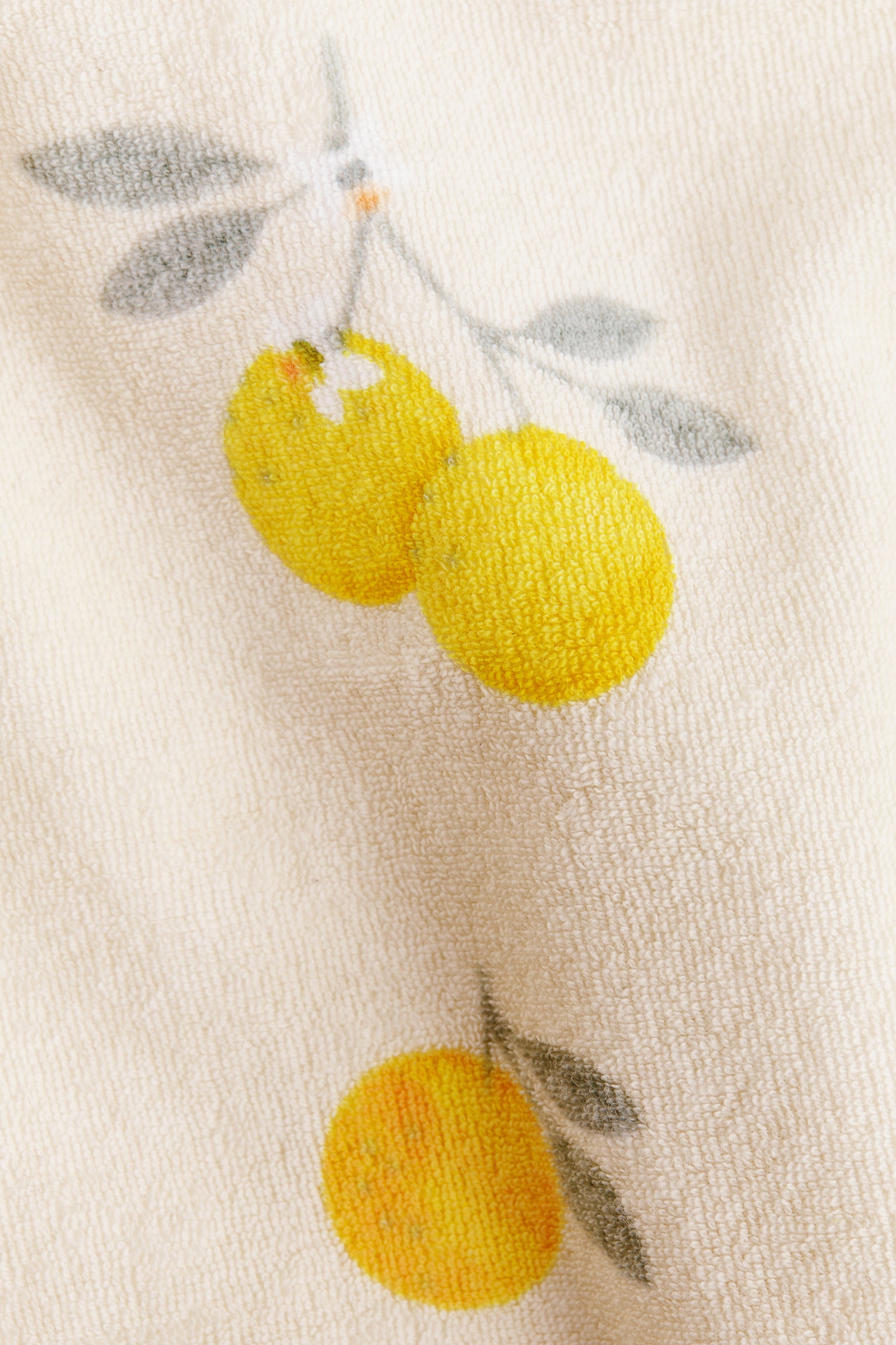 Ensemble à volant 2 pièces en tissu éponge - Beige clair/citrons - 3