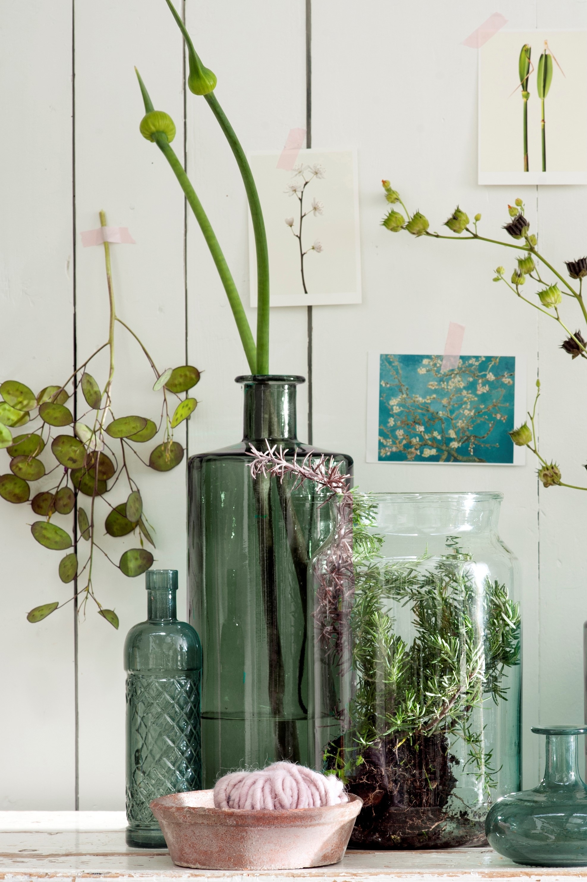 Vase i genbrugsglas - Grøn