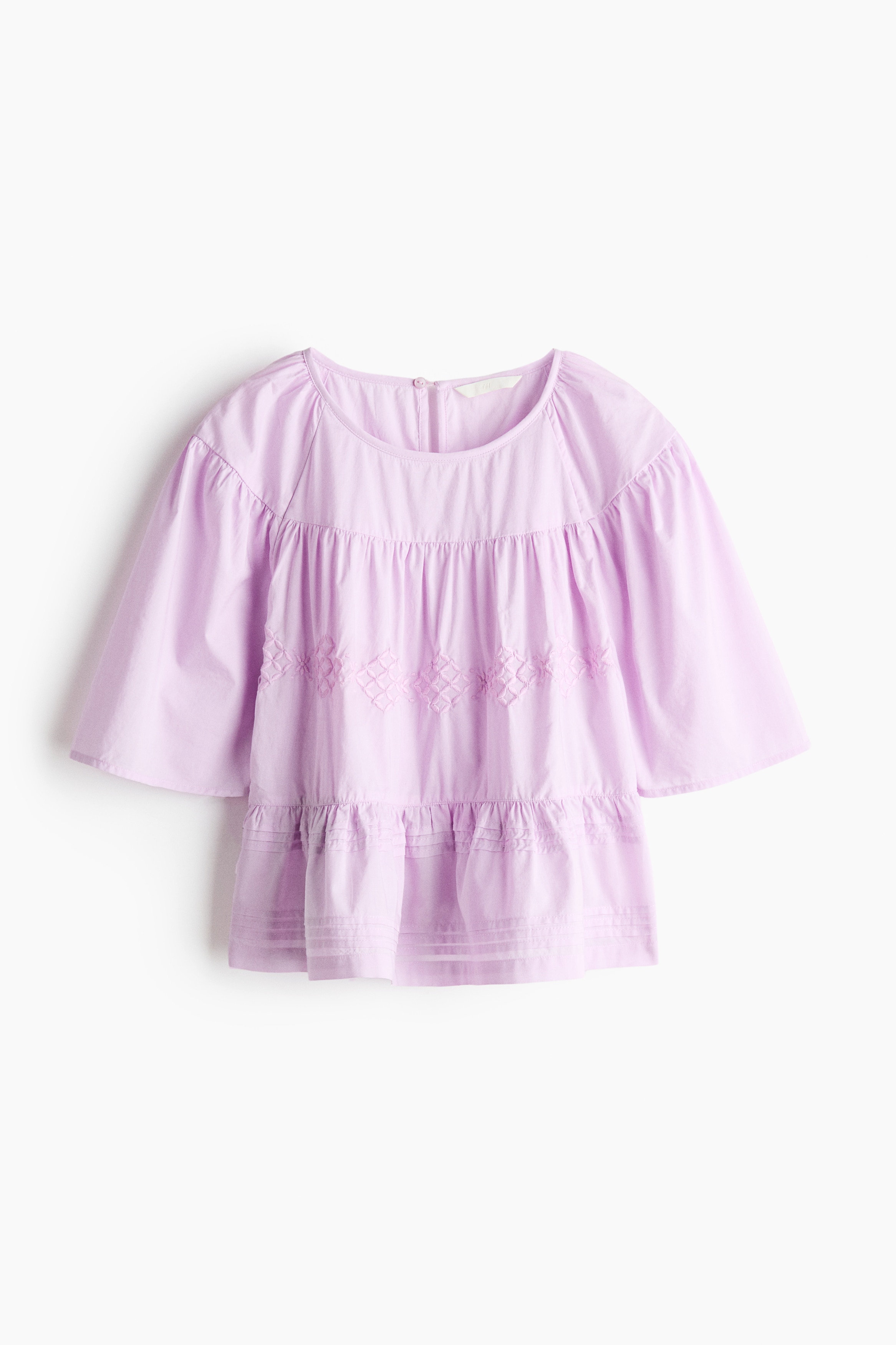 Embellished cotton blouse - Light purple