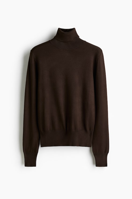 Pullover a dolcevita · marrone scuro