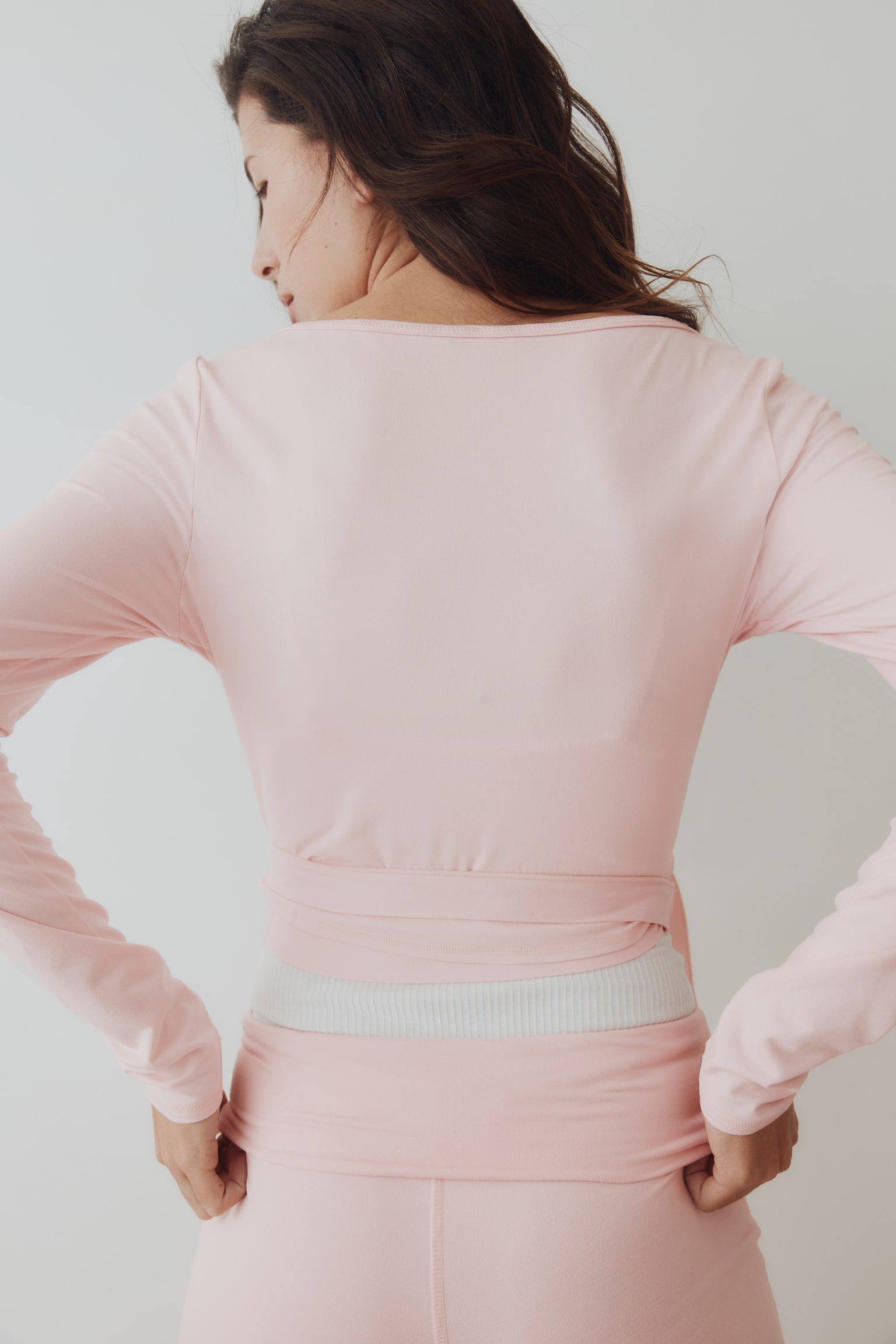 Brushed jersey wrap top - Light pink - 6