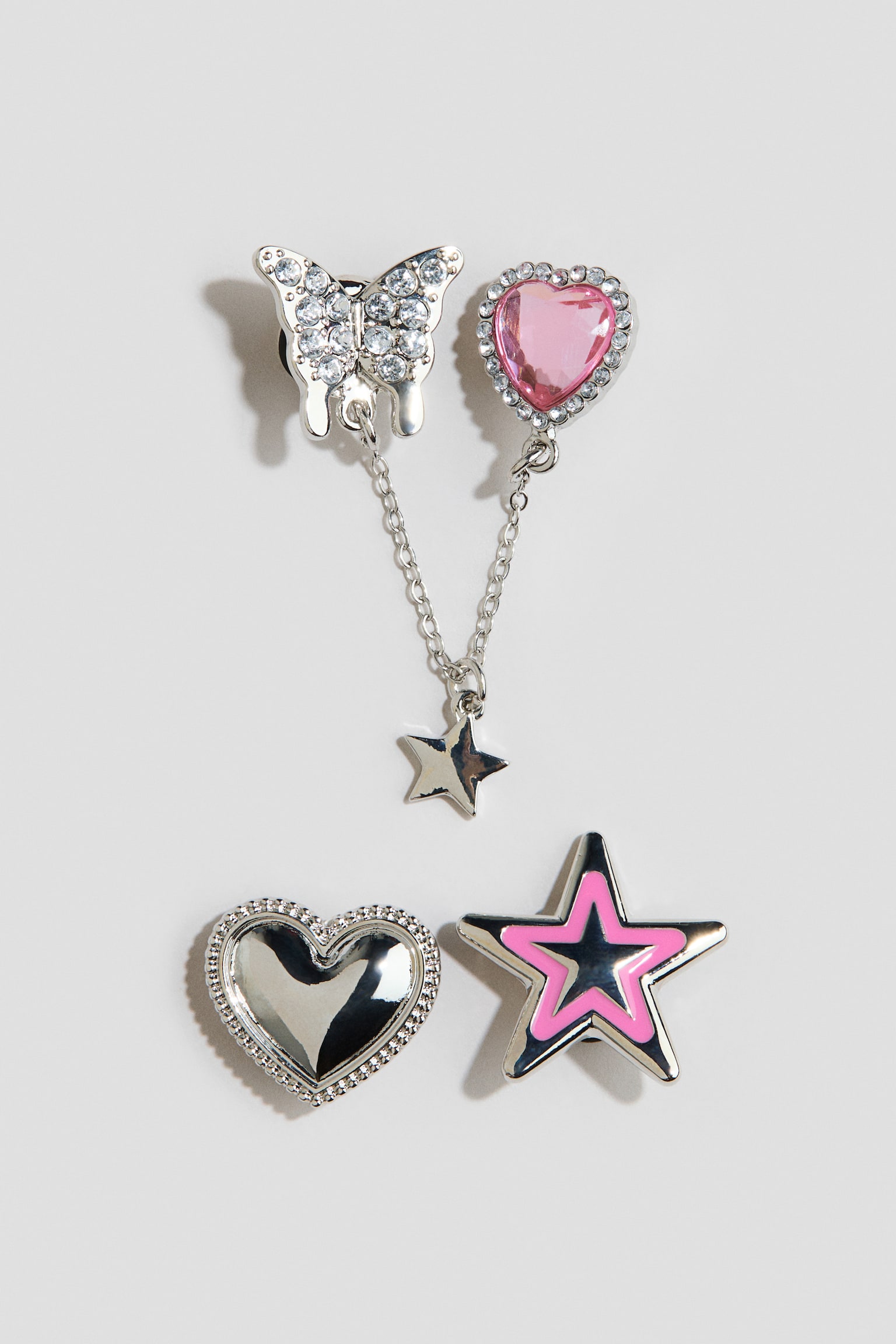 4-pack eyewear charms - Ασημί/ροζ/Χρυσαφί/φρούτα