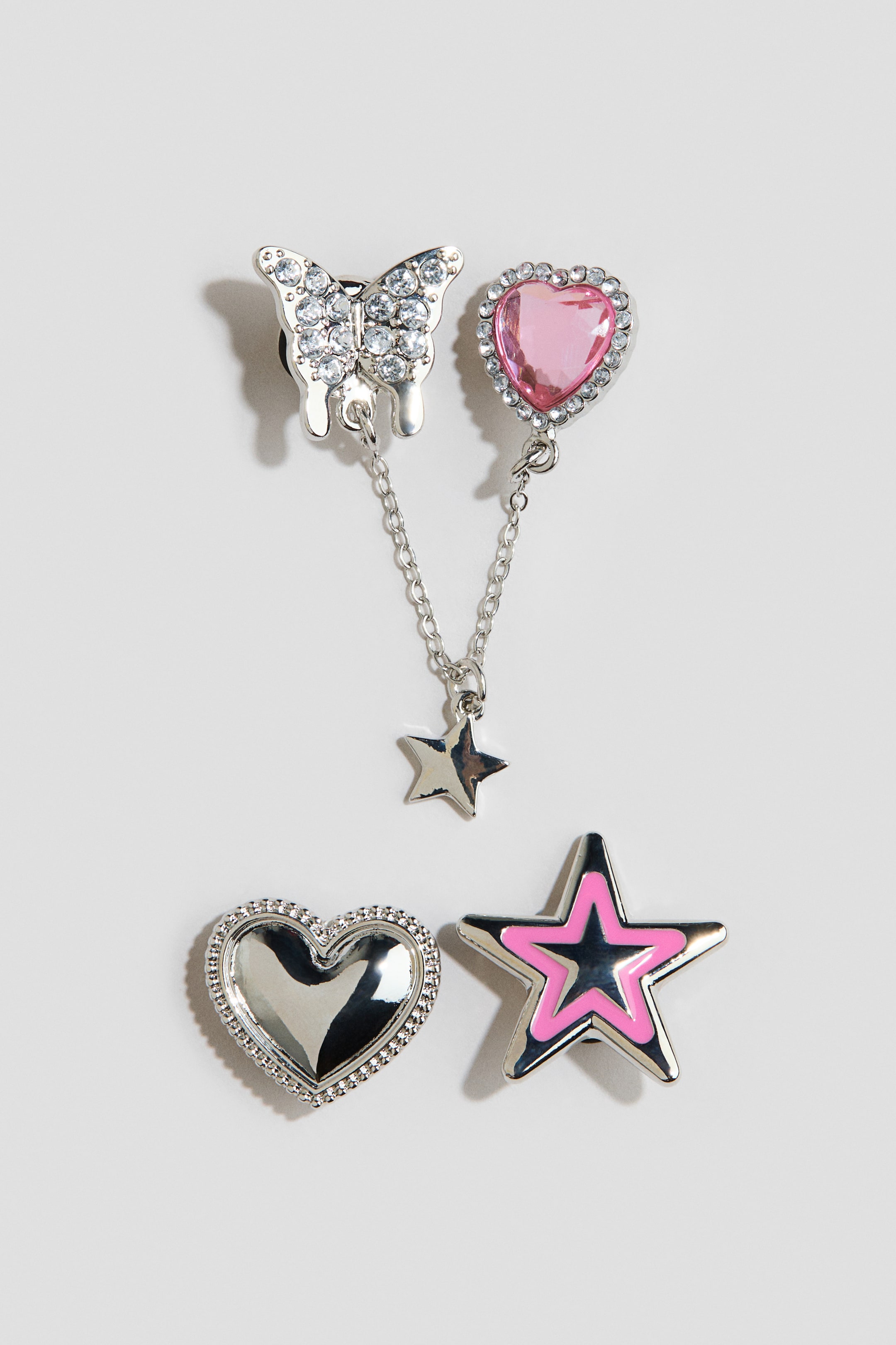 Ingrandisci l'immagine: Charm per occhiali 4 pezzi - Argentato/rosa - BAMBINO | H&M CH 1