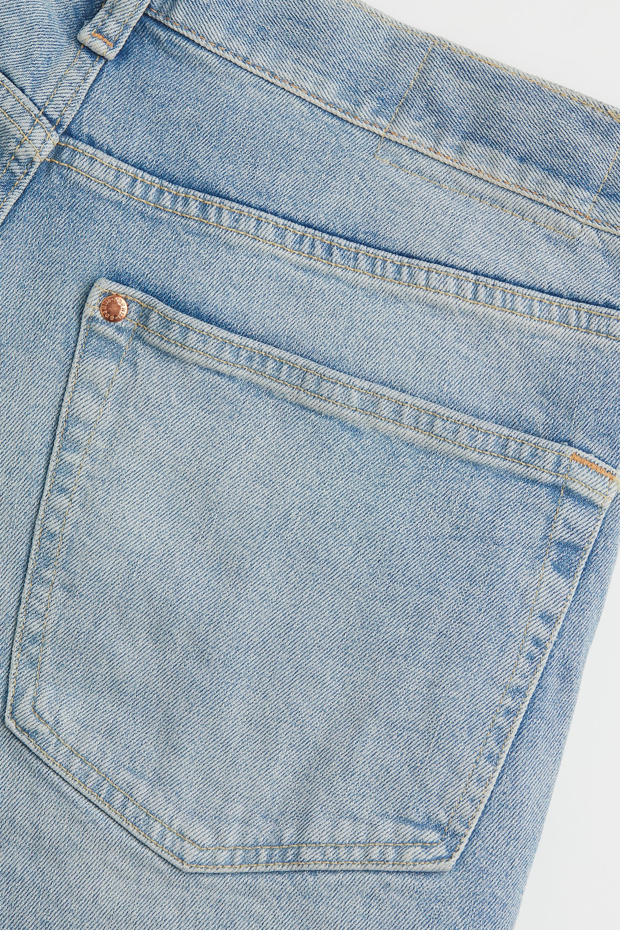 Regular Denim Shorts - Regular waist - Knee-length - Light denim blue ...