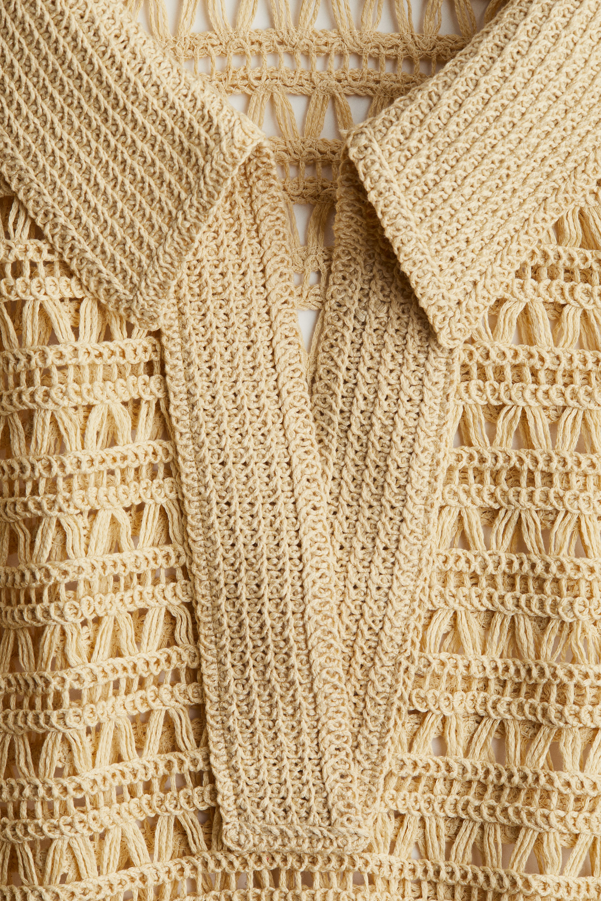 Crochet-look popover shirt
