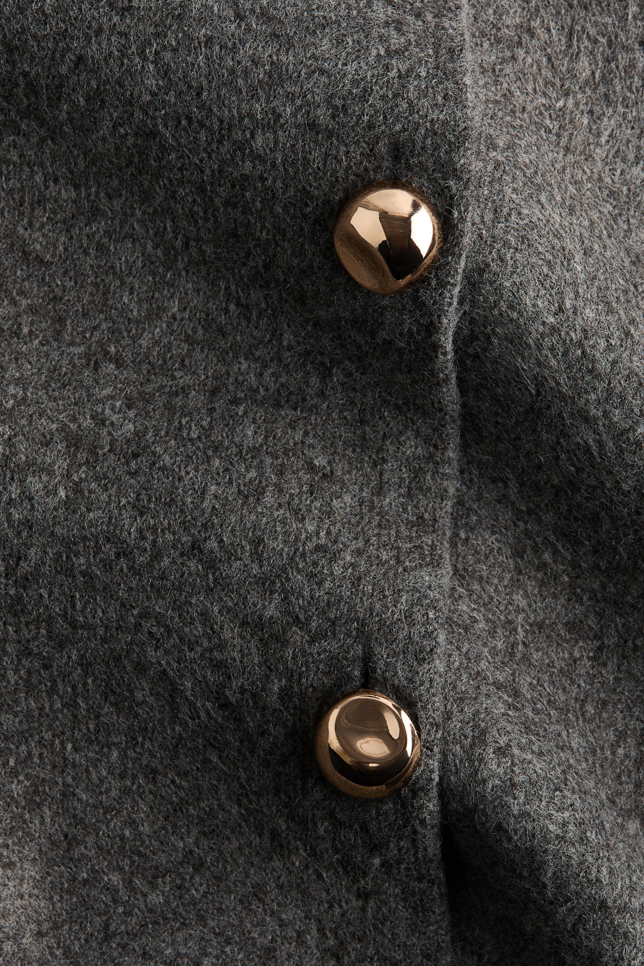 Näytä suurempi kuva: Kauluksellinen neuletakki - Tumma harmaameleerattu - NAISET | H&M FI 6