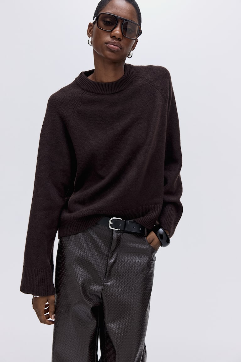 Pull loose - Marron foncé - FEMME | H&M FR