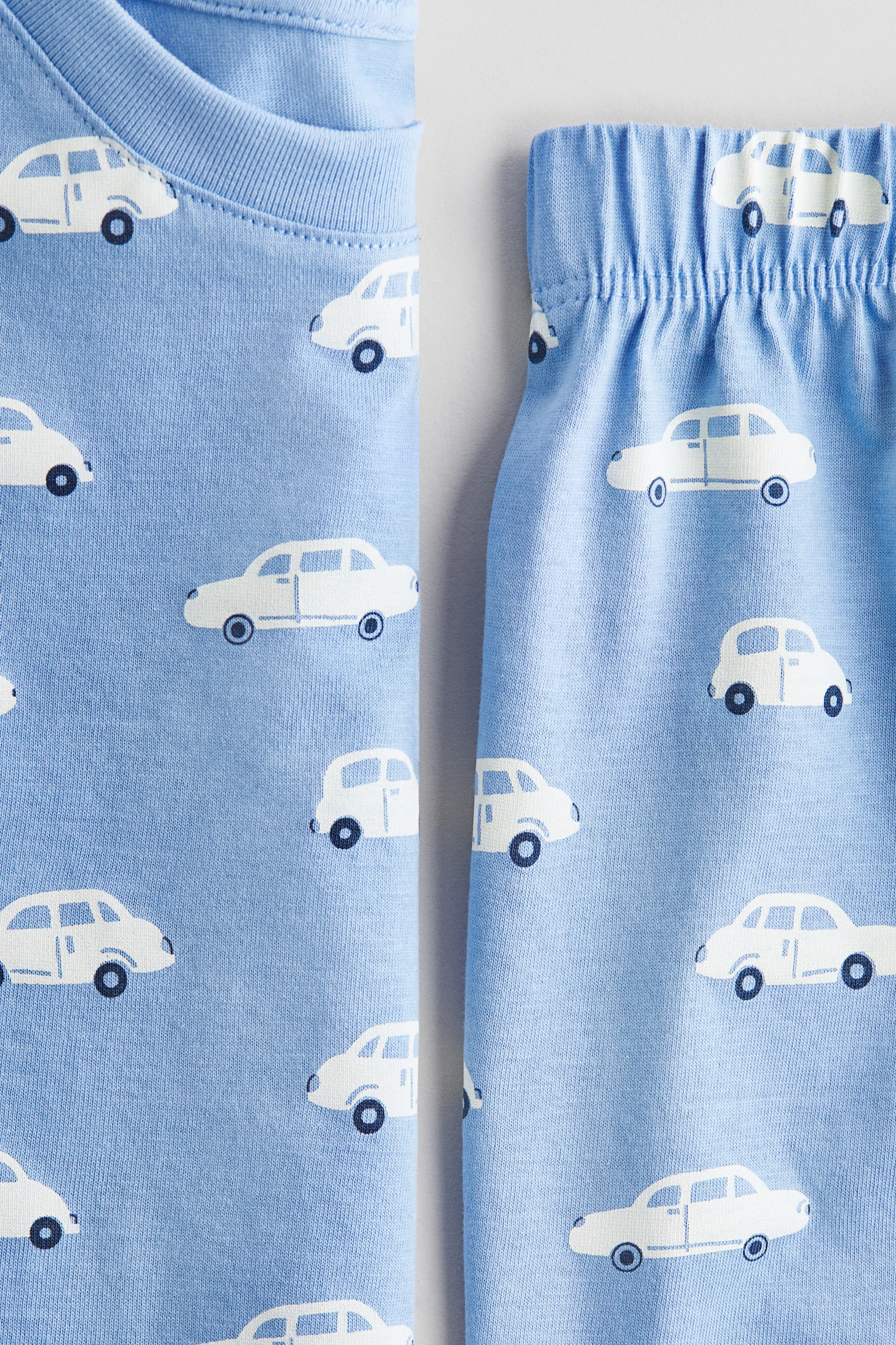 פיג'מה עם הדפס - תכלת/מכוניות/כחול עז/טיגריסים/כחול נייבי/כוכבי לכת - 2