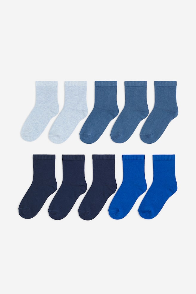 10er-Pack Socken - Hellblau/Taubenblau/Marineblau/Blau/Graumeliert/Schwarz/Schwarz - 1