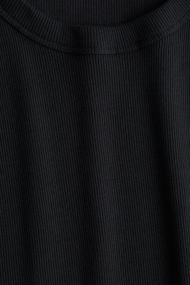 Ribbed Tank Top-Black - 5