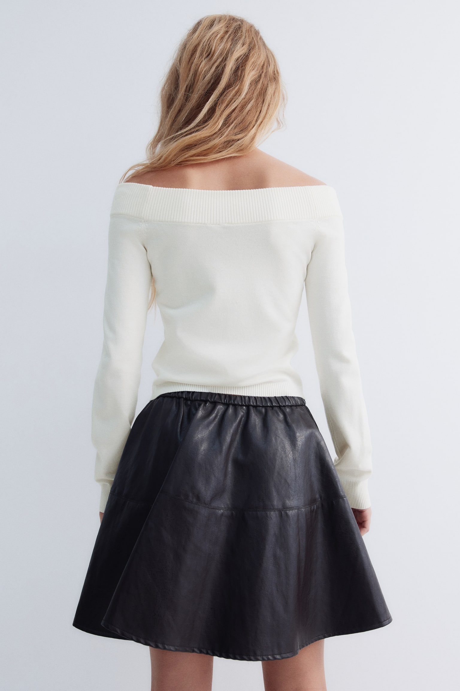 Женский топ H&M Off-the-Shoulder Top, цвет: Белый — фото 5