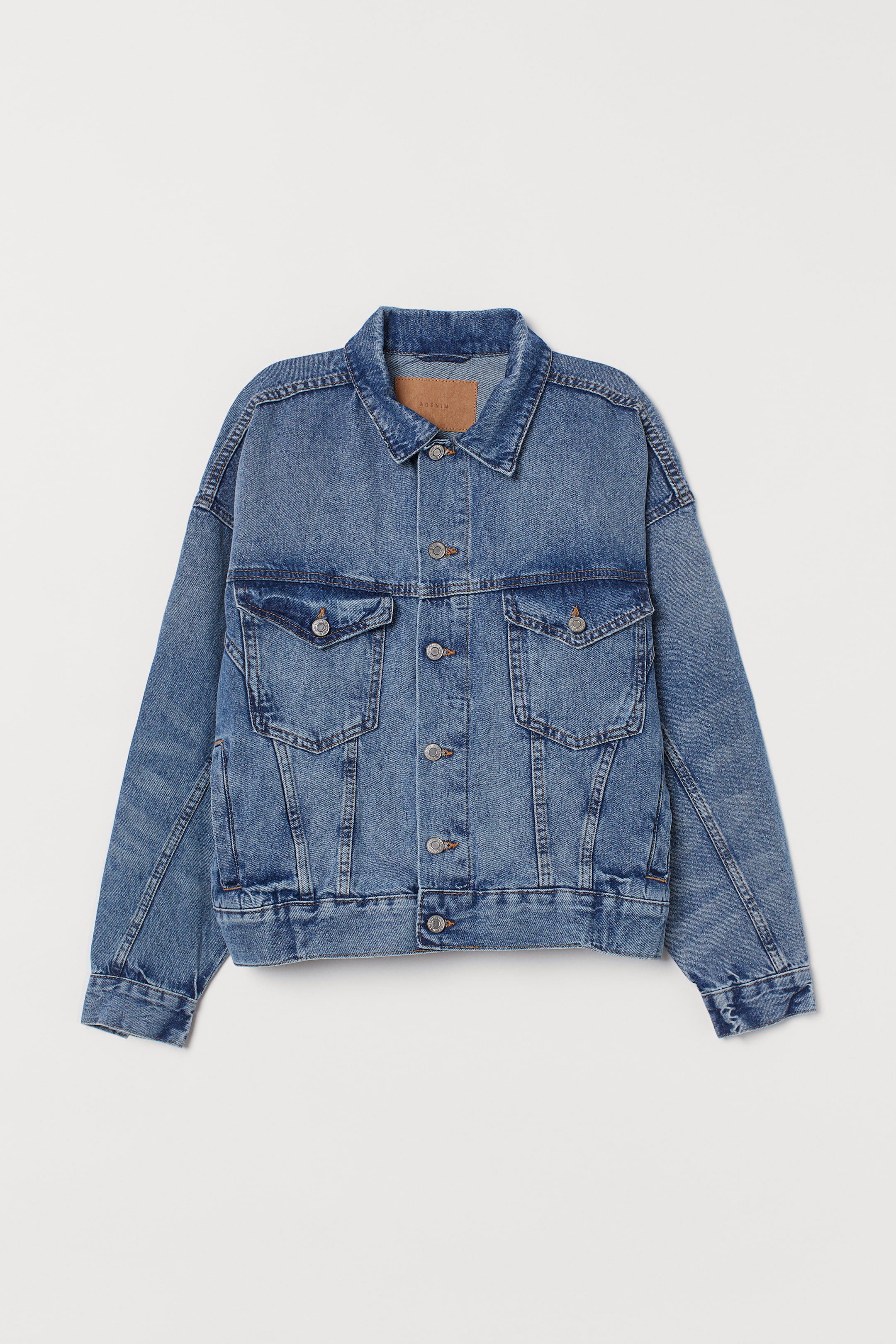 Oversized denim jacket Denim blue Ladies H&M HK
