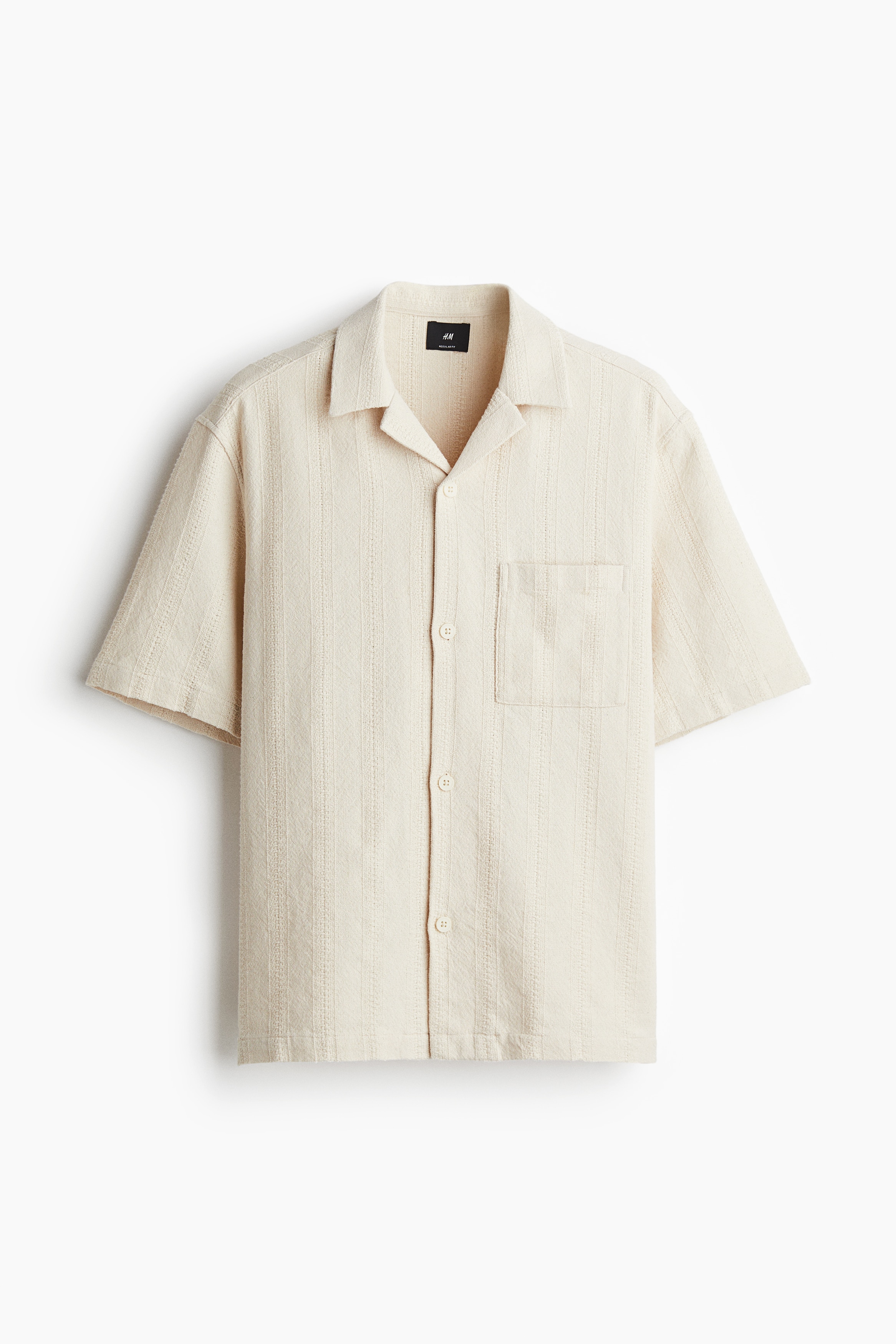 Freizeithemd mit Struktur in Regular Fit - Cremefarben/Blassgelb