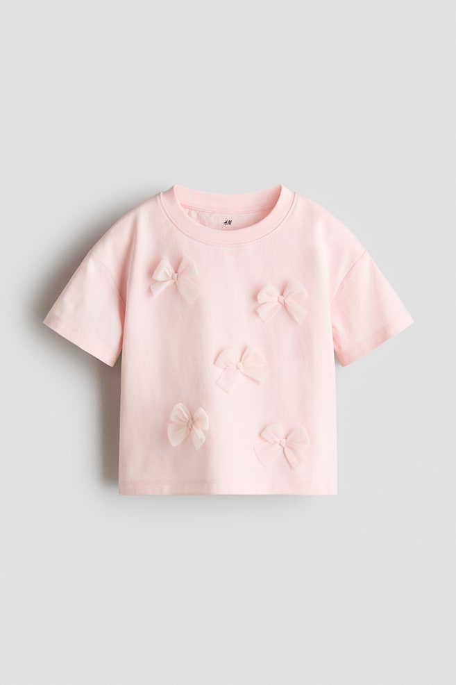 Embellished T-shirt - Light pink/Bows/Blue/Amour/Pink/Watermelons/White/Pineapples/Light beige/Heart/Dark blue/Seashells - 1