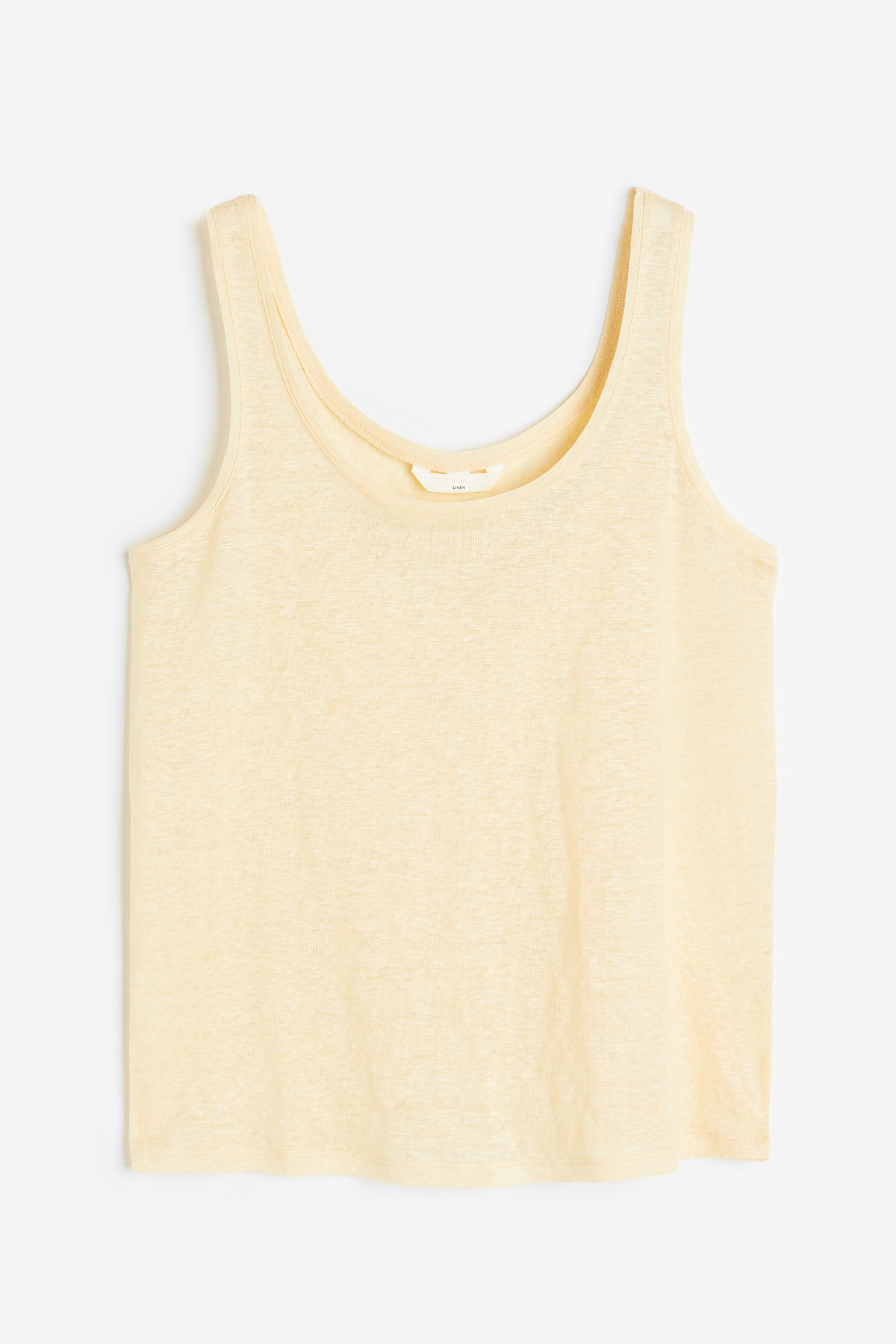 Linen vest top - Light yellow/Beige/White - 1