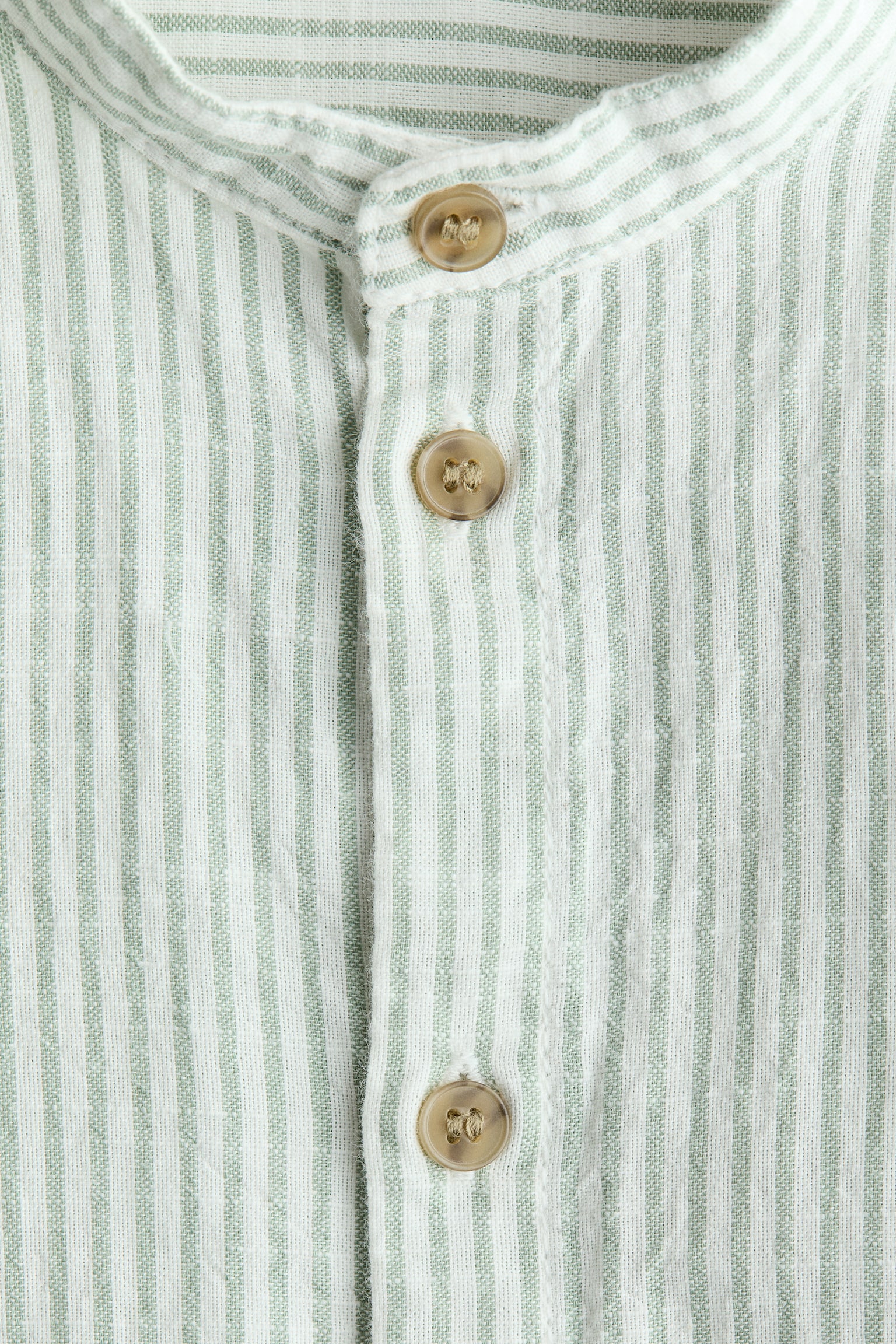 Cotton grandad shirt - White/Green striped/Cream/Dinosaurs/White/Striped/Light blue - 2