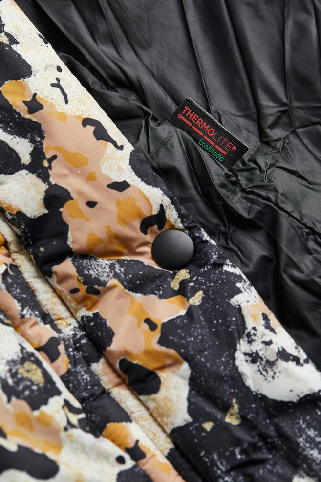 Insulated puffer jacket - Beige/Patterned/Black - 3