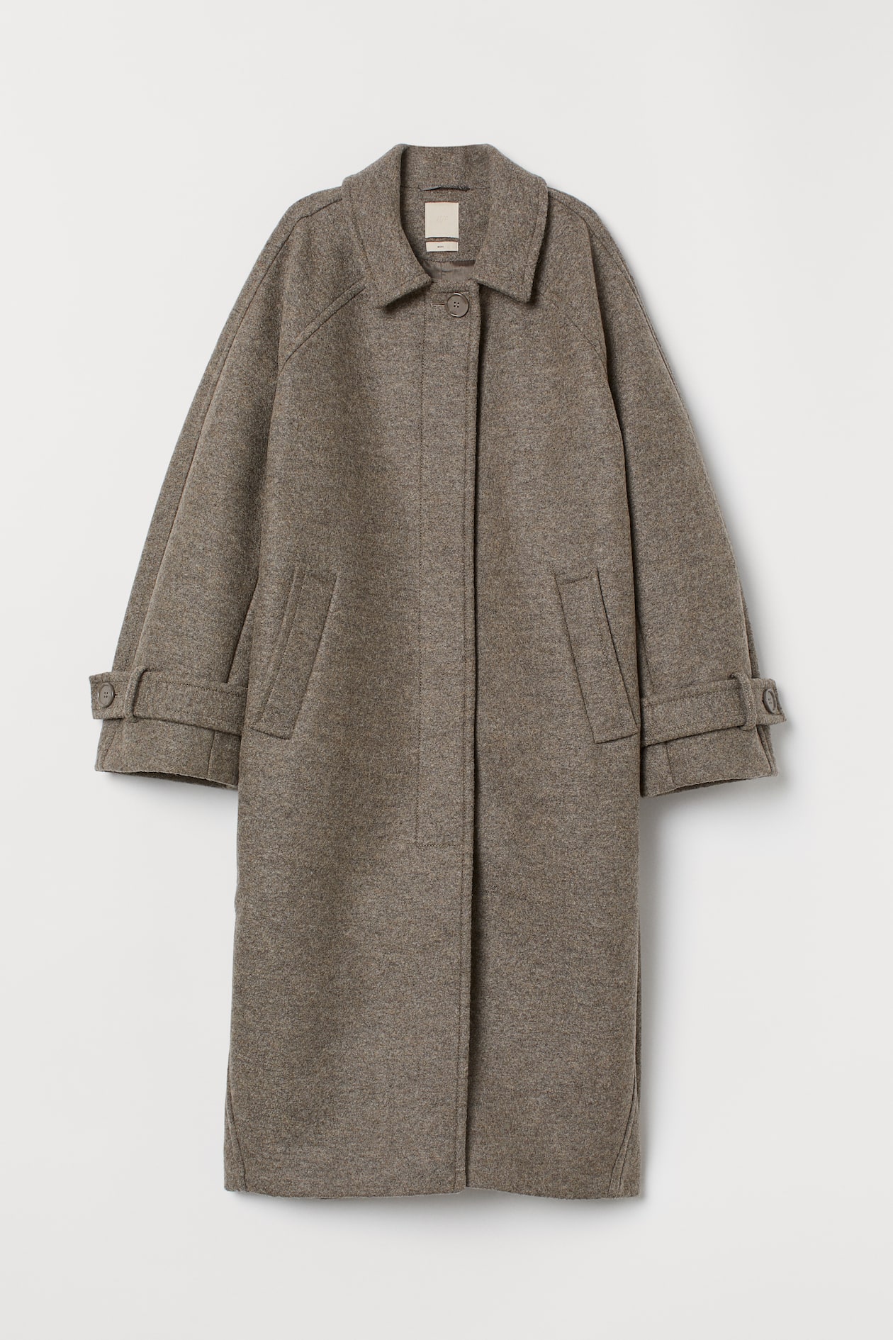 Wool-blend coat - Long sleeve - Grey marl - Ladies | H&M GB