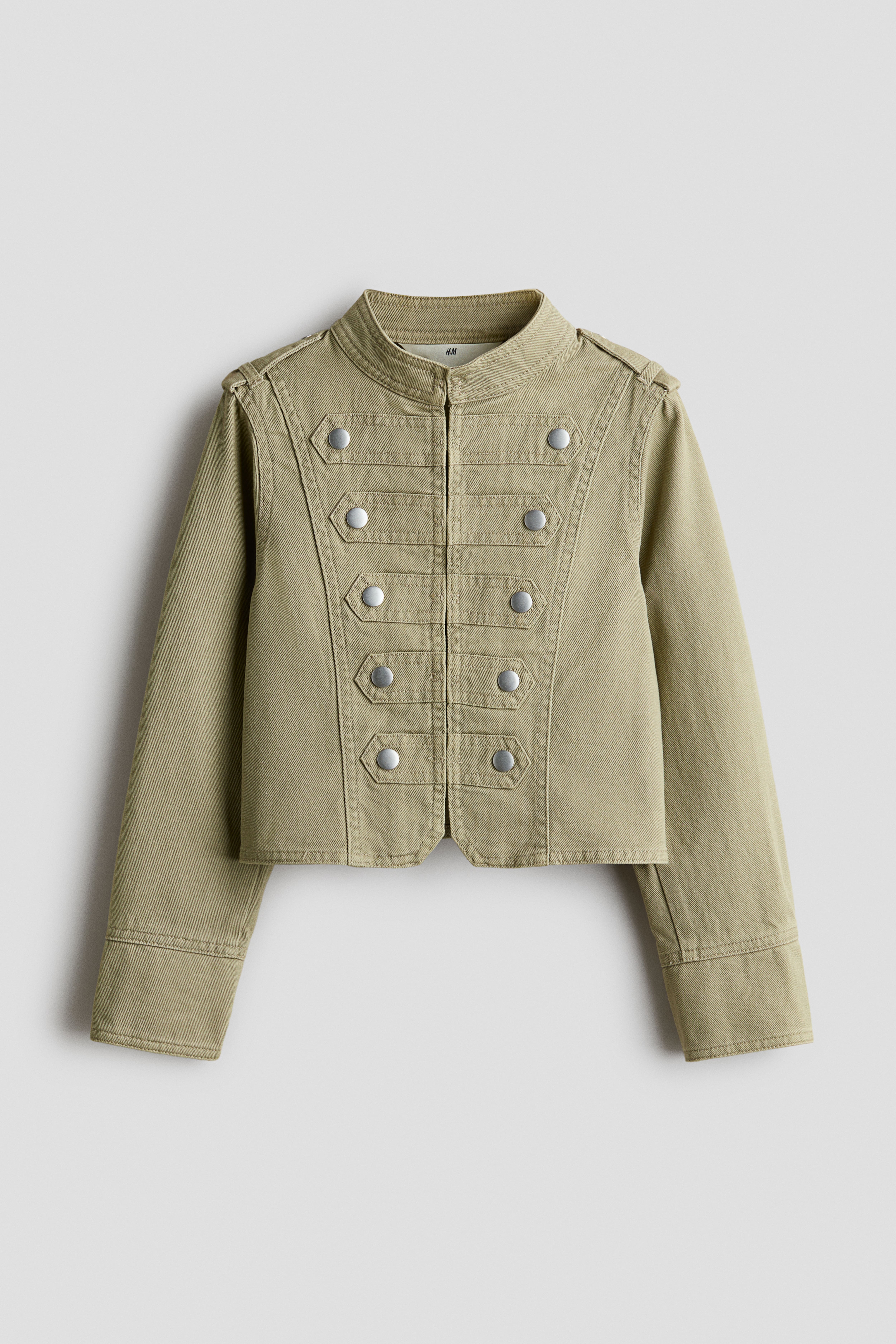 Stud-Detail Twill Jacket