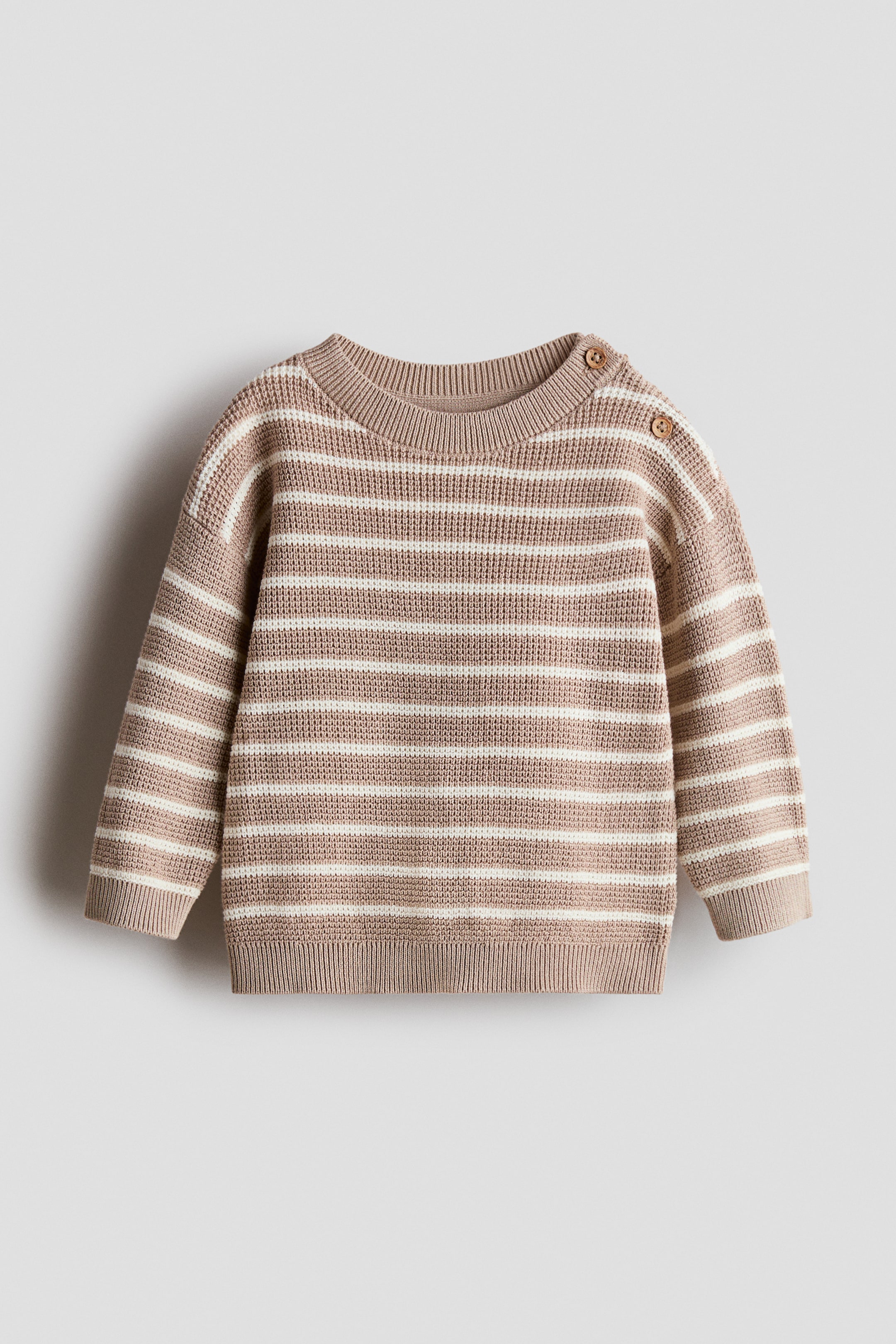 View larger image: Cotton jumper - Beige/white striped - Kids | H&M US 1