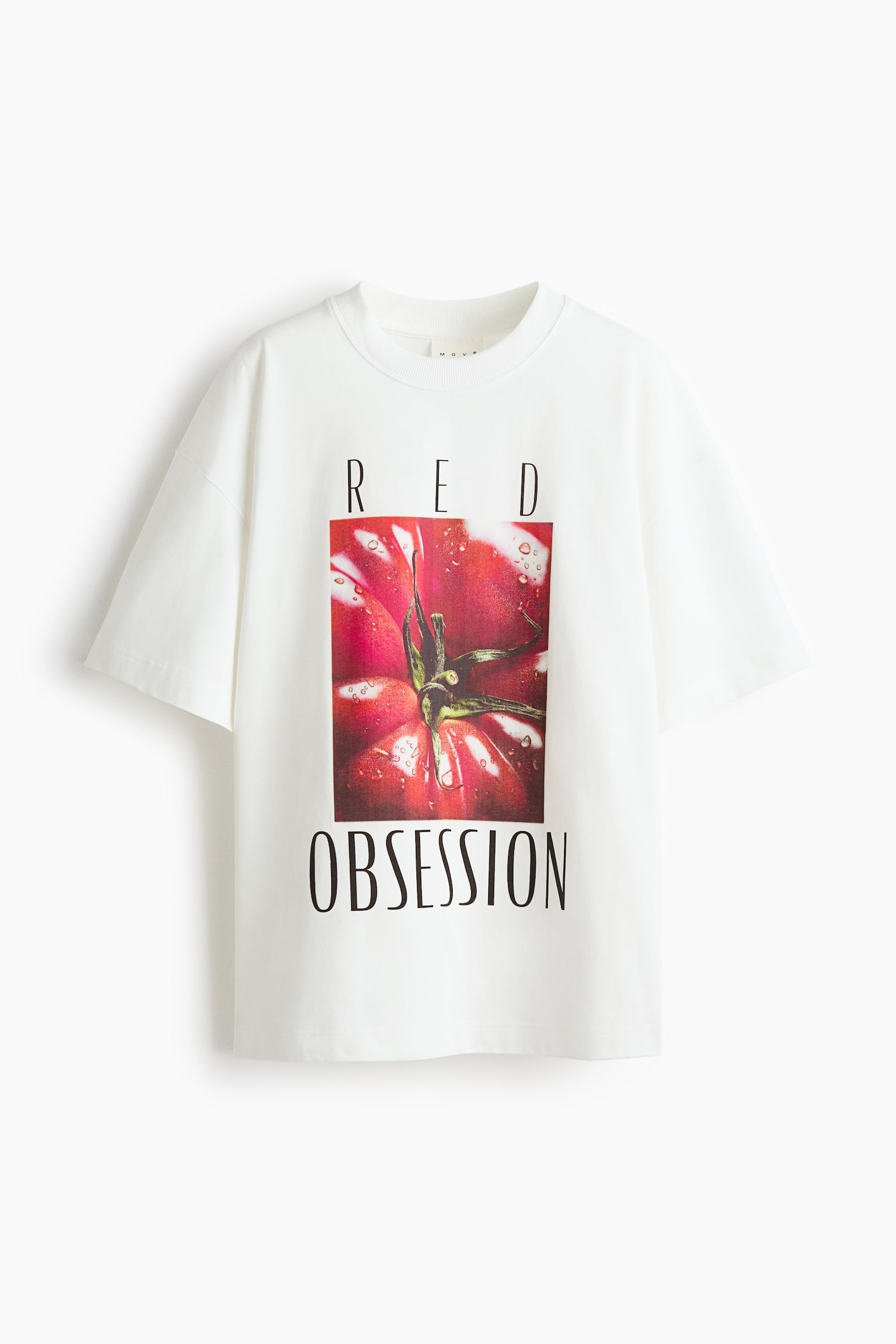 T-shirt sportiva oversize con stampa - Bianco/Red Obsession