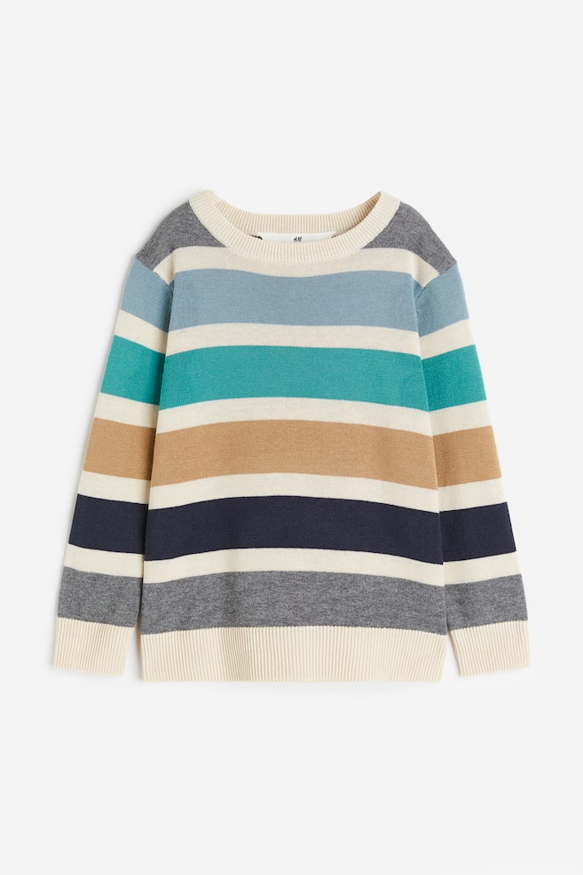 Jacquard-knit cotton jumper - Natural white/Striped/Red/Deer/Light blue/Snowman/Natural white/Striped/dc/dc/dc/dc/dc - 1