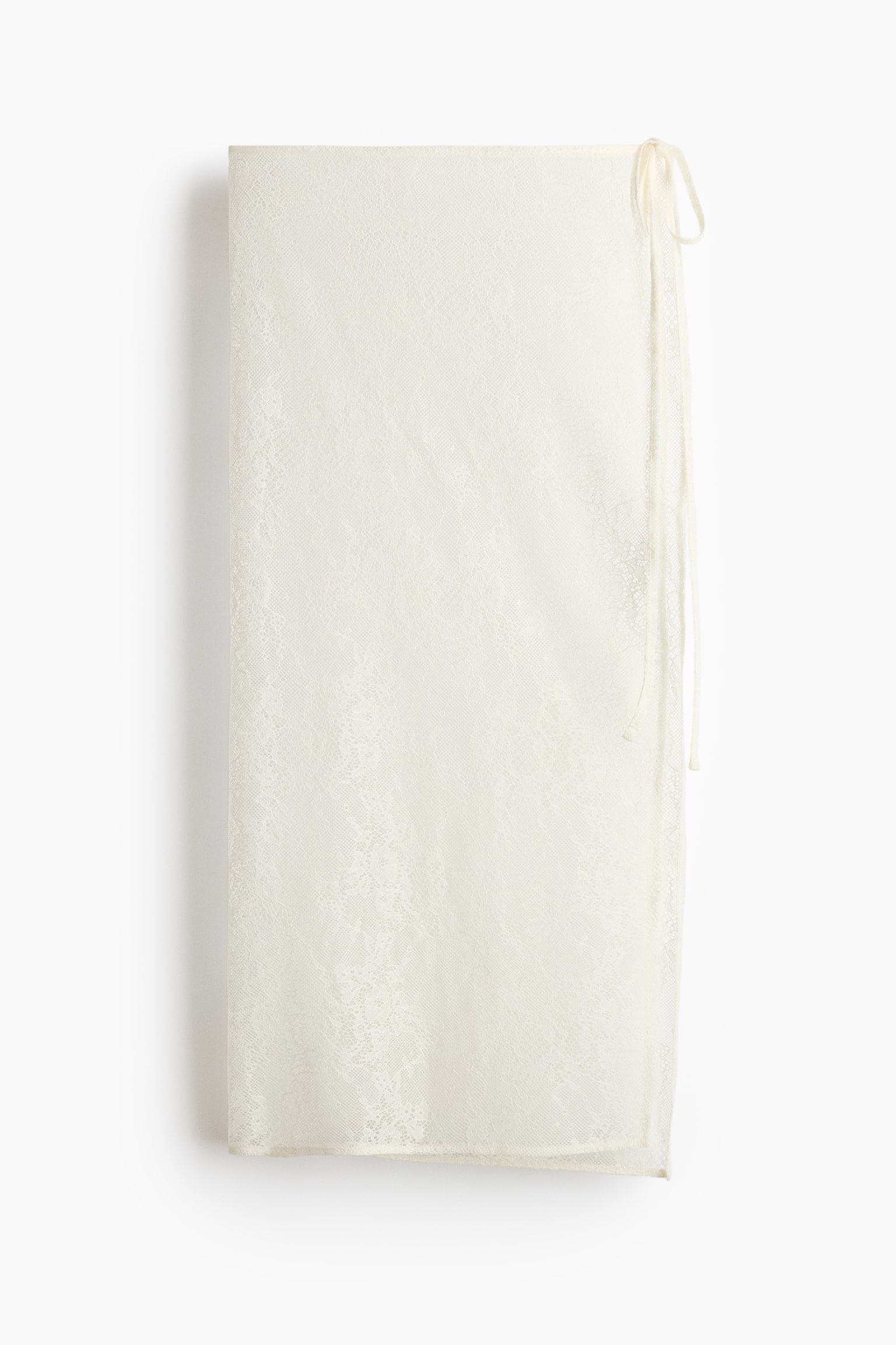 Slå om-nederdel i blonde - Lys beige - 1