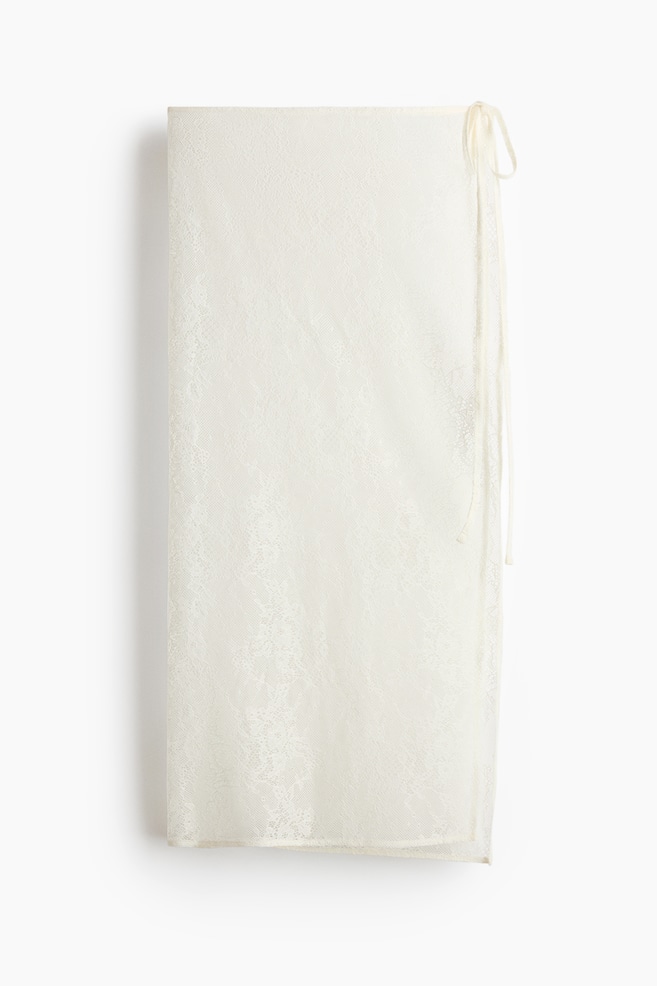 Lace Wrap Skirt - Light beige - 1