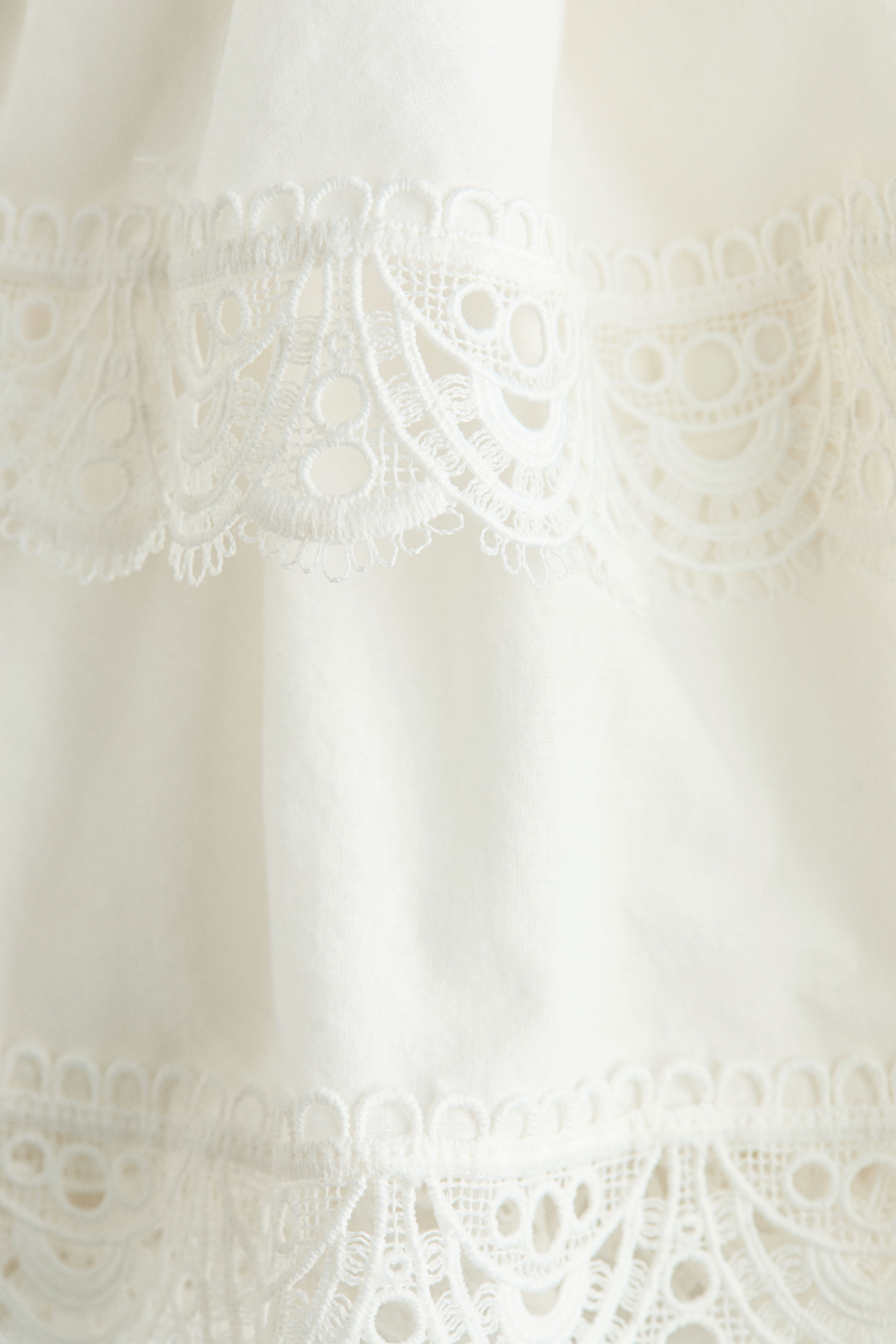 Lace-Trimmed Tiered Skirt