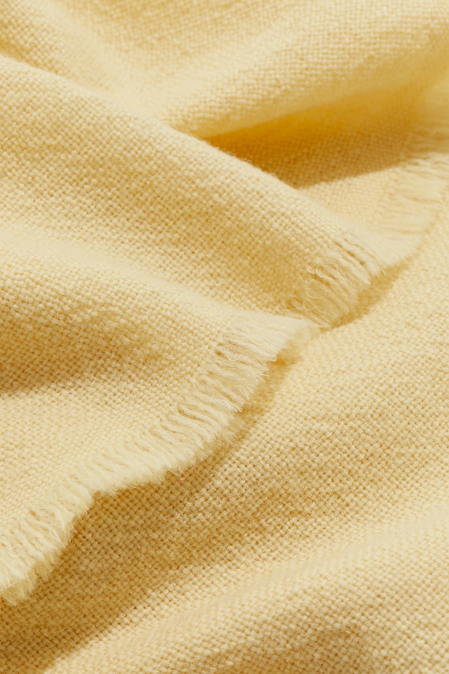 Large wool-blend blanket - Light yellow/White - 2