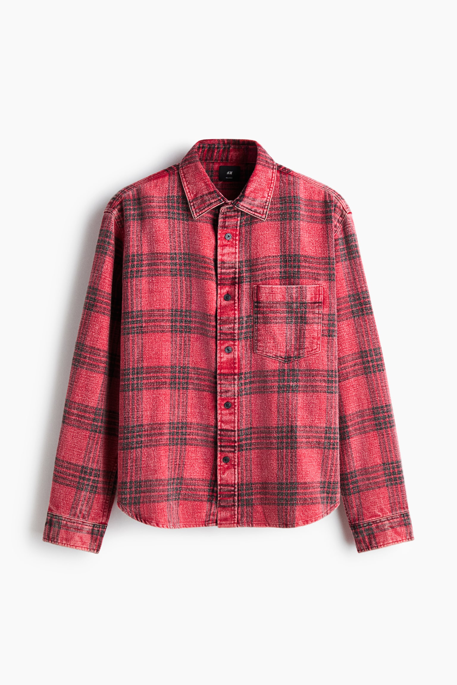 Relaxed Fit Cotton shirt - Red/Checked/Blue/Checked - 2