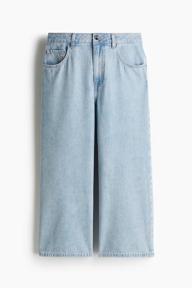 Wide High Cropped Jeans - Light denim blue/Black/Cream/Denim blue - 1