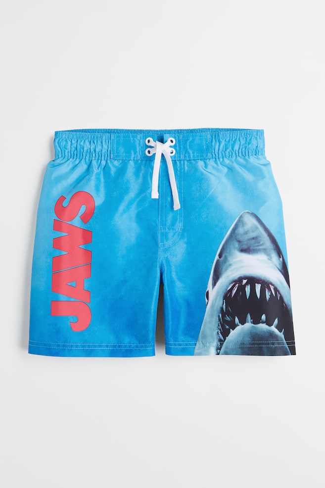Printed swim shorts - Light blue/Jaws - 1