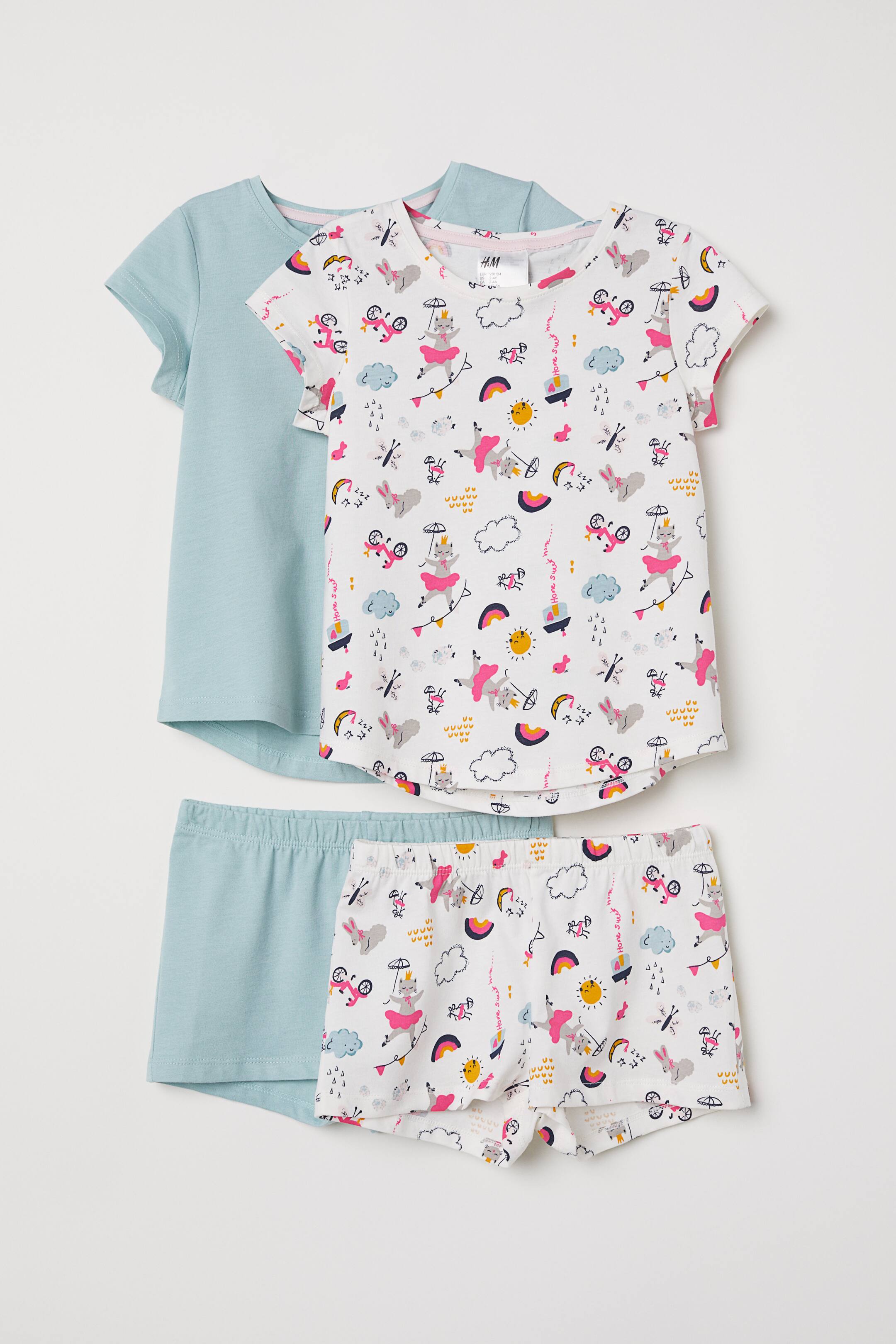 View larger image: 2-pack jersey pyjamas - Natural white/Patterned - Kids | H&M GB 1