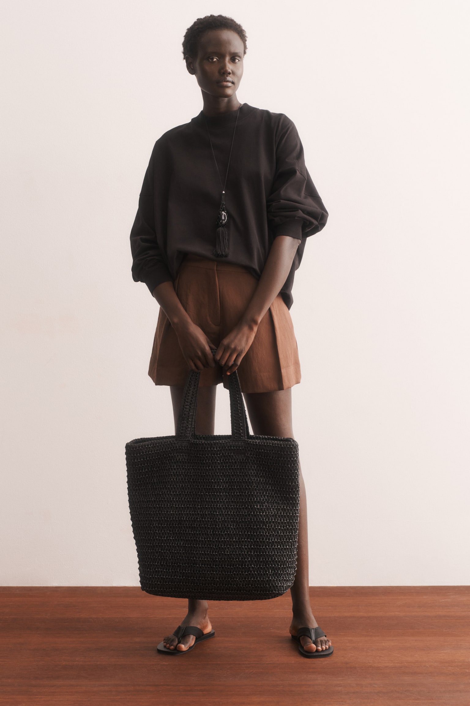 Short chic avec ceinture - Marron foncé - 1