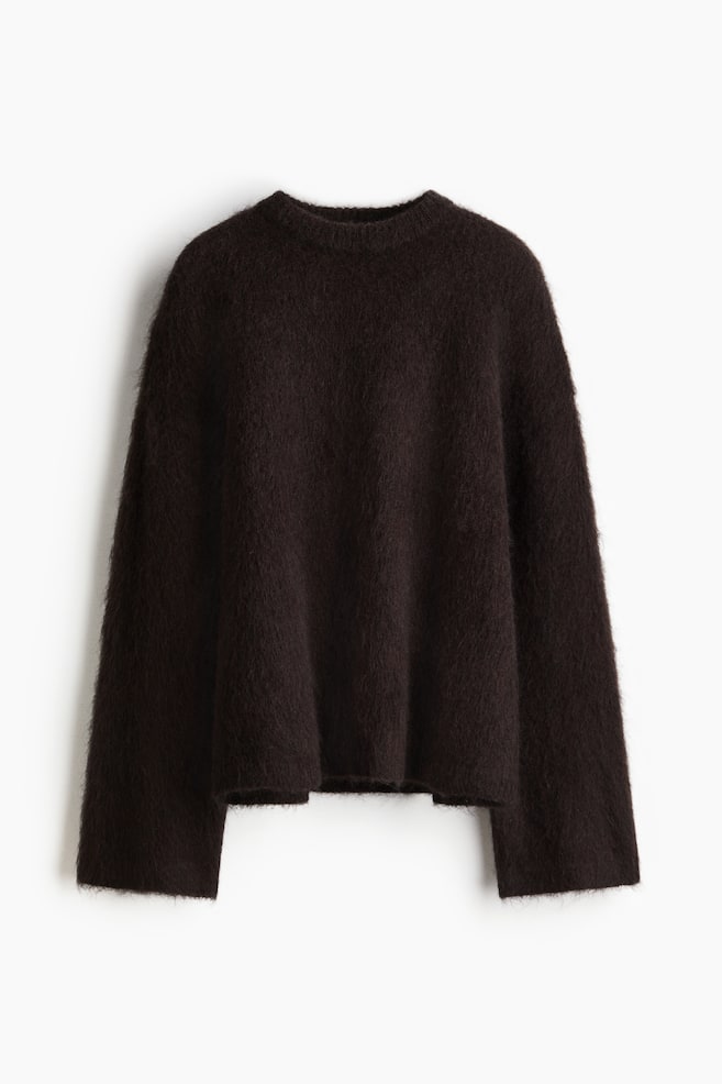 Oversized Mohair-Blend Sweater - Dark brown - 1