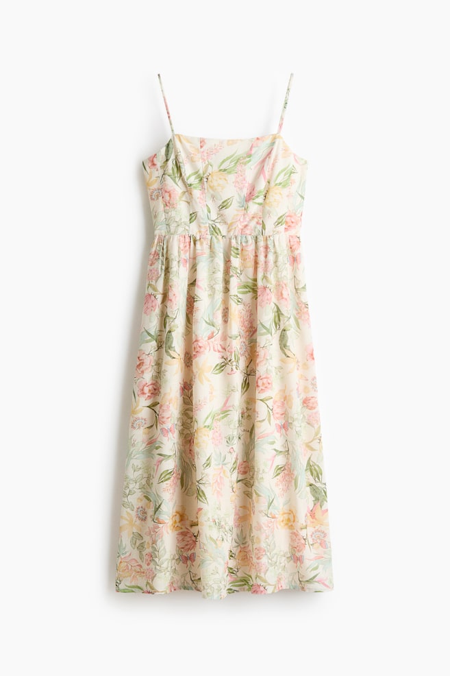 Midi-Trägerkleid - Cremefarben/Geblümt/Cremefarben/Geblümt/Weiß/Geblümt/Grün/Gemustert/Weiß/Pfirsiche - 1