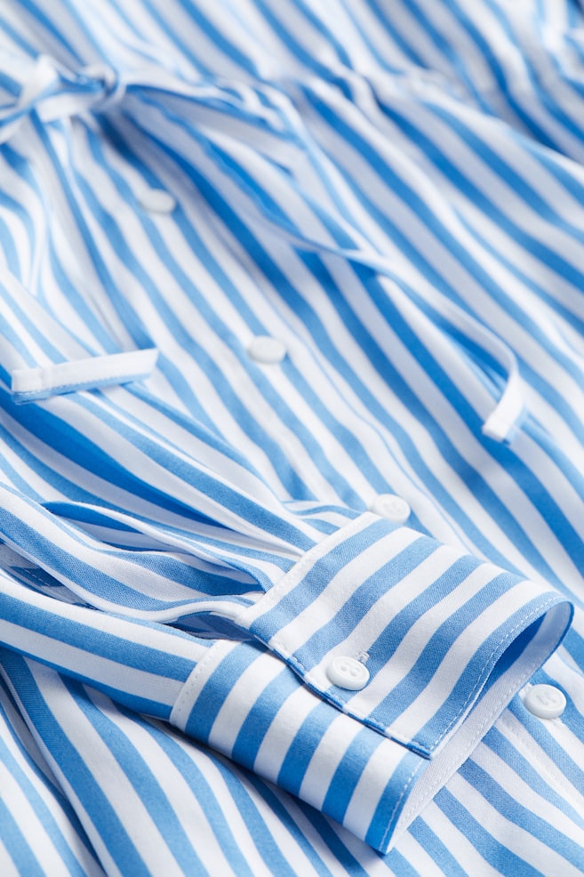 MAMA Tie-belt blouse - Blue/White striped/Light pink/Light pink/Light blue/Striped/dc - 4