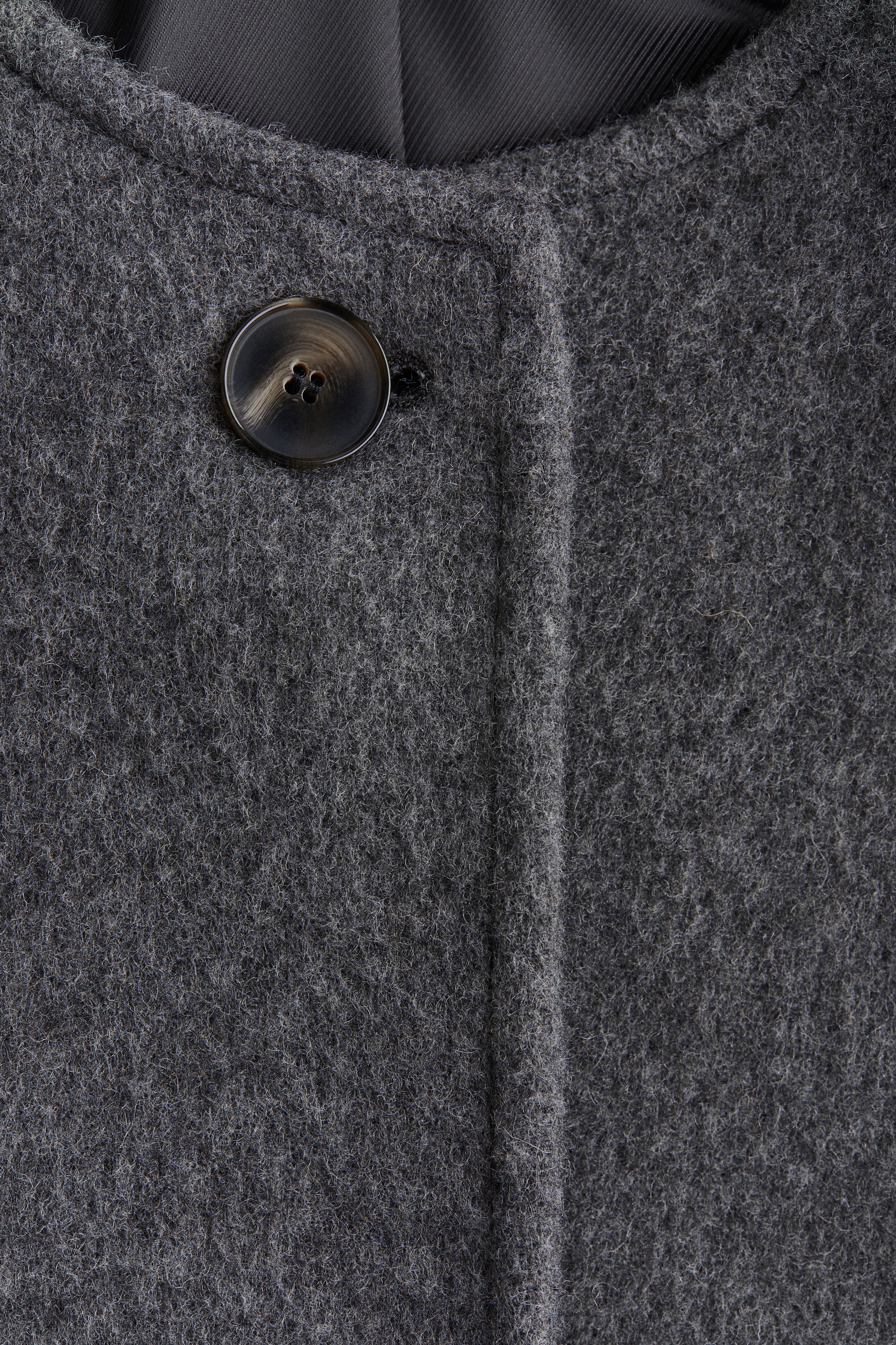 Scarf-Detail Wool-Blend Coat