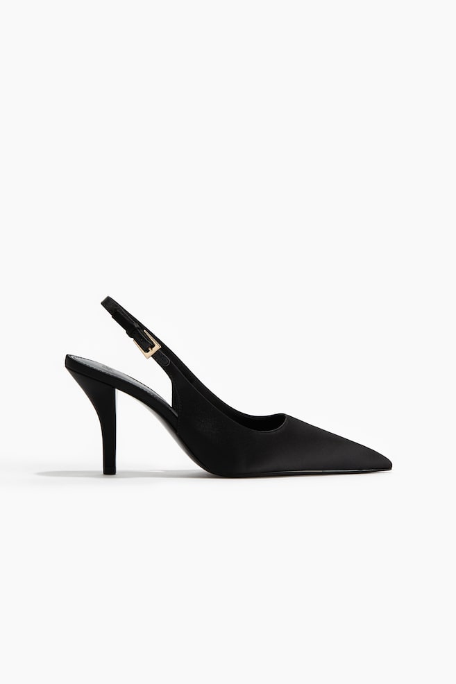 Escarpins à talon avec bride arrière - Noir/Marron foncé - 1
