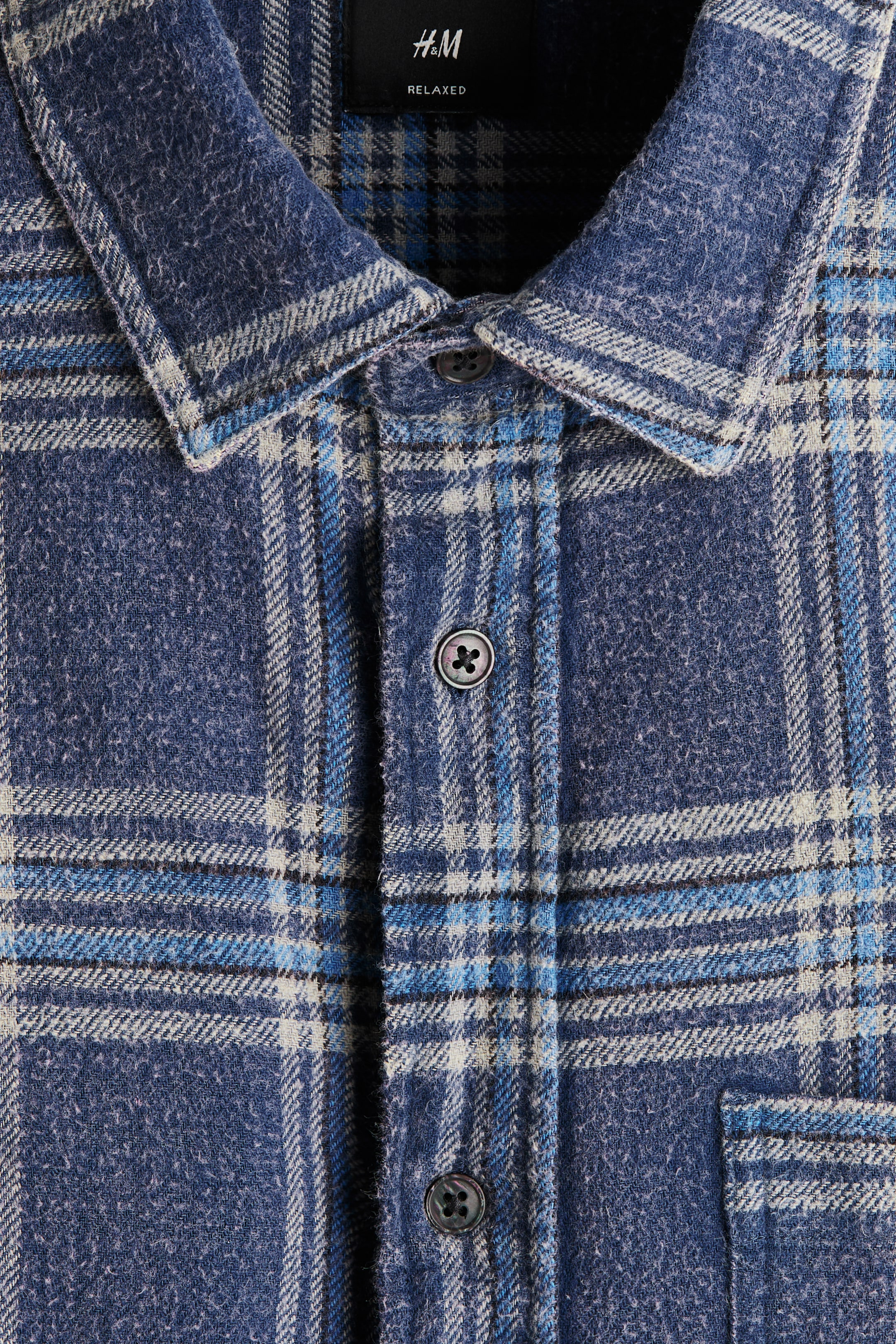 Мужские рубашки H&M Relaxed-Fit Cotton Shirt — фото 6