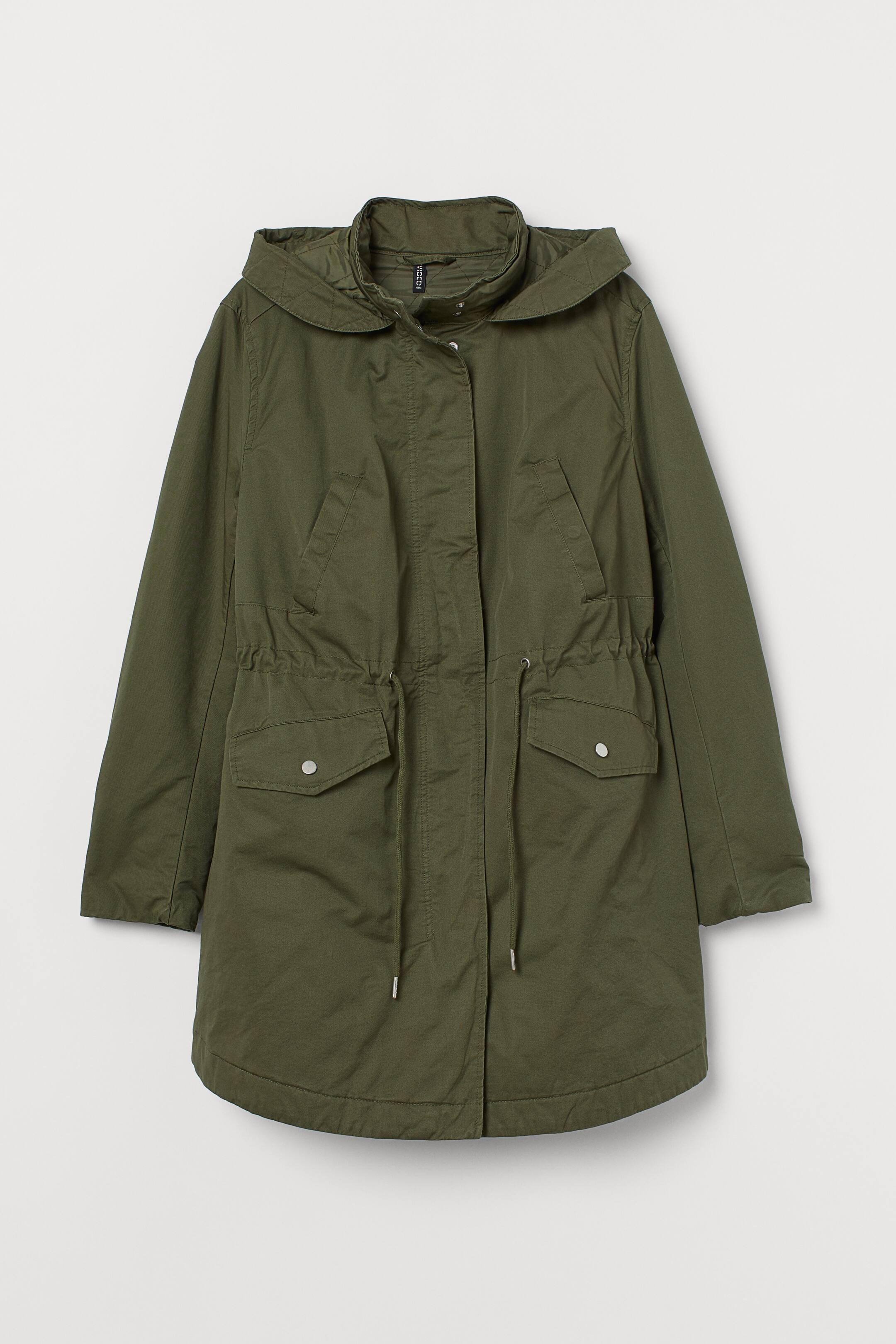 Προβολή μεγαλύτερης εικόνας: H&M+ Padded parka - Dark khaki green - Ladies | H&M GR 1