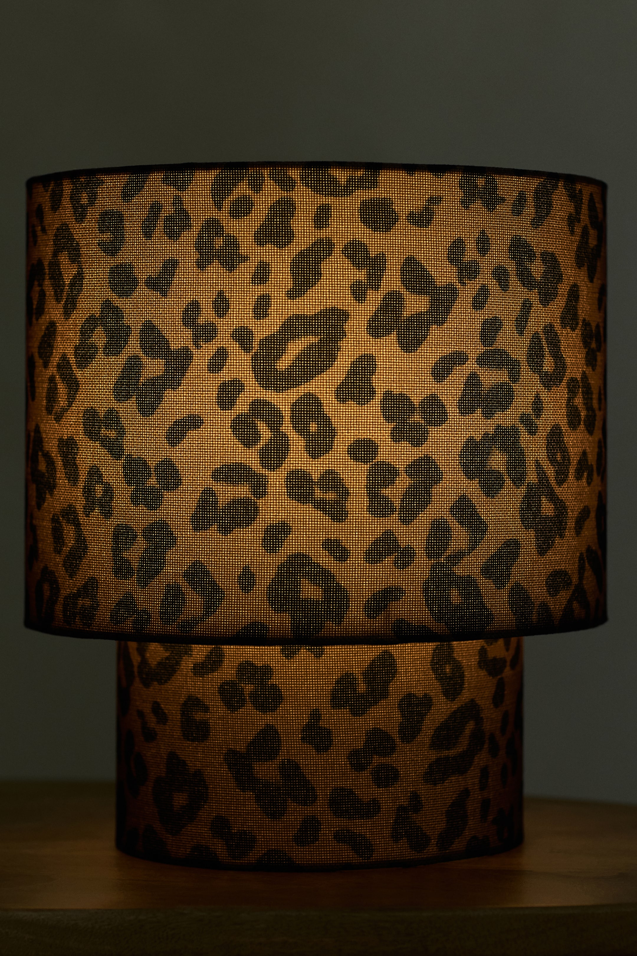 View larger image: Large fabric-covered table lamp - Brown/Leopard print - Home All | H&M GB 1