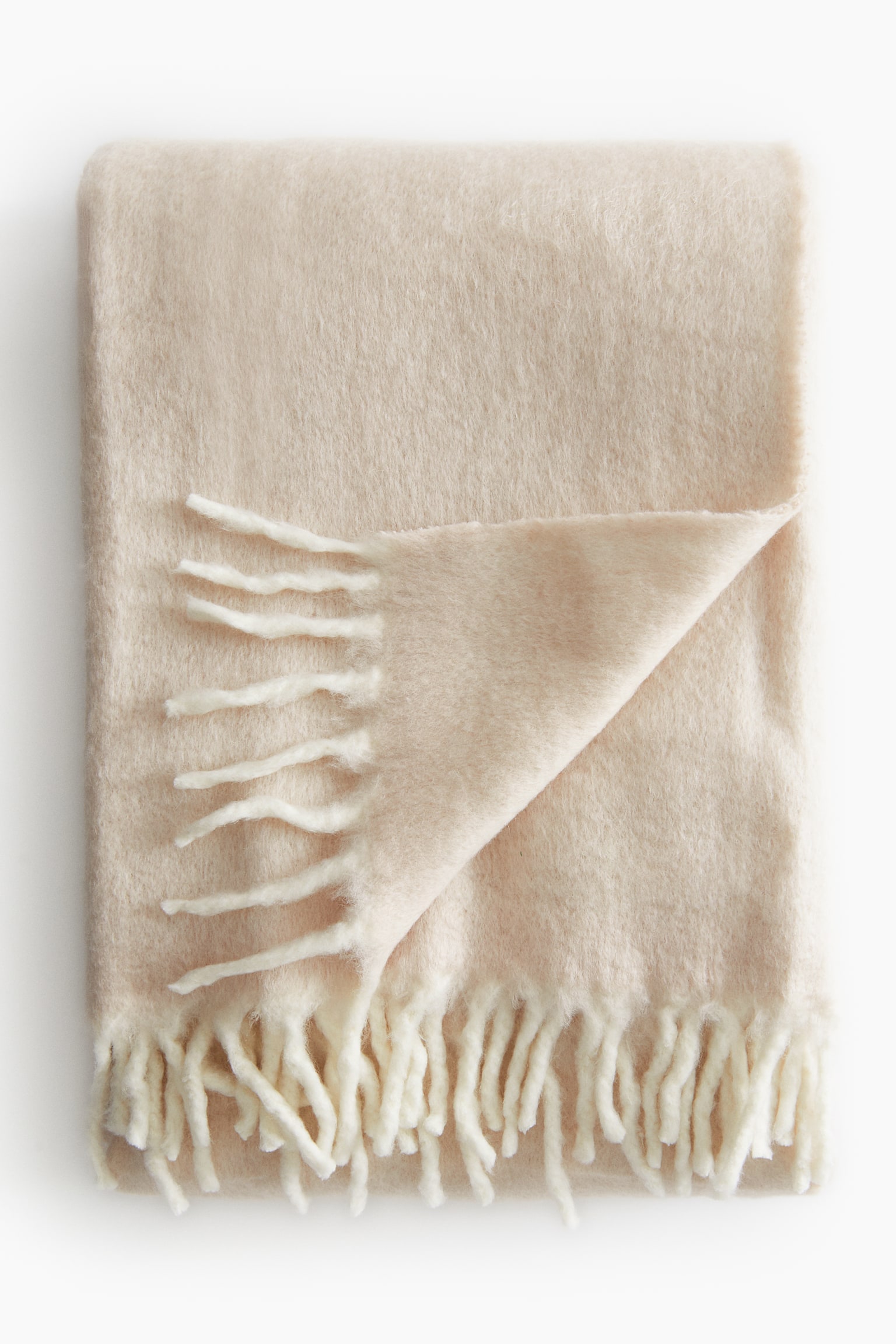 Fringed blanket - Cream - 1