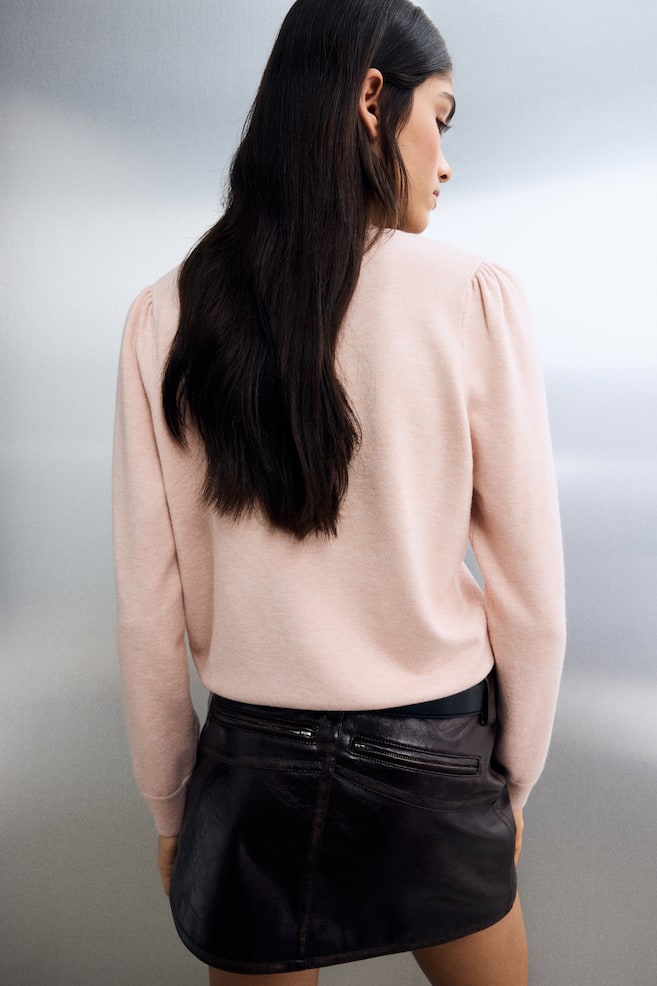 Pullover mit Puffärmeln-Helles Korallenrosa - 6